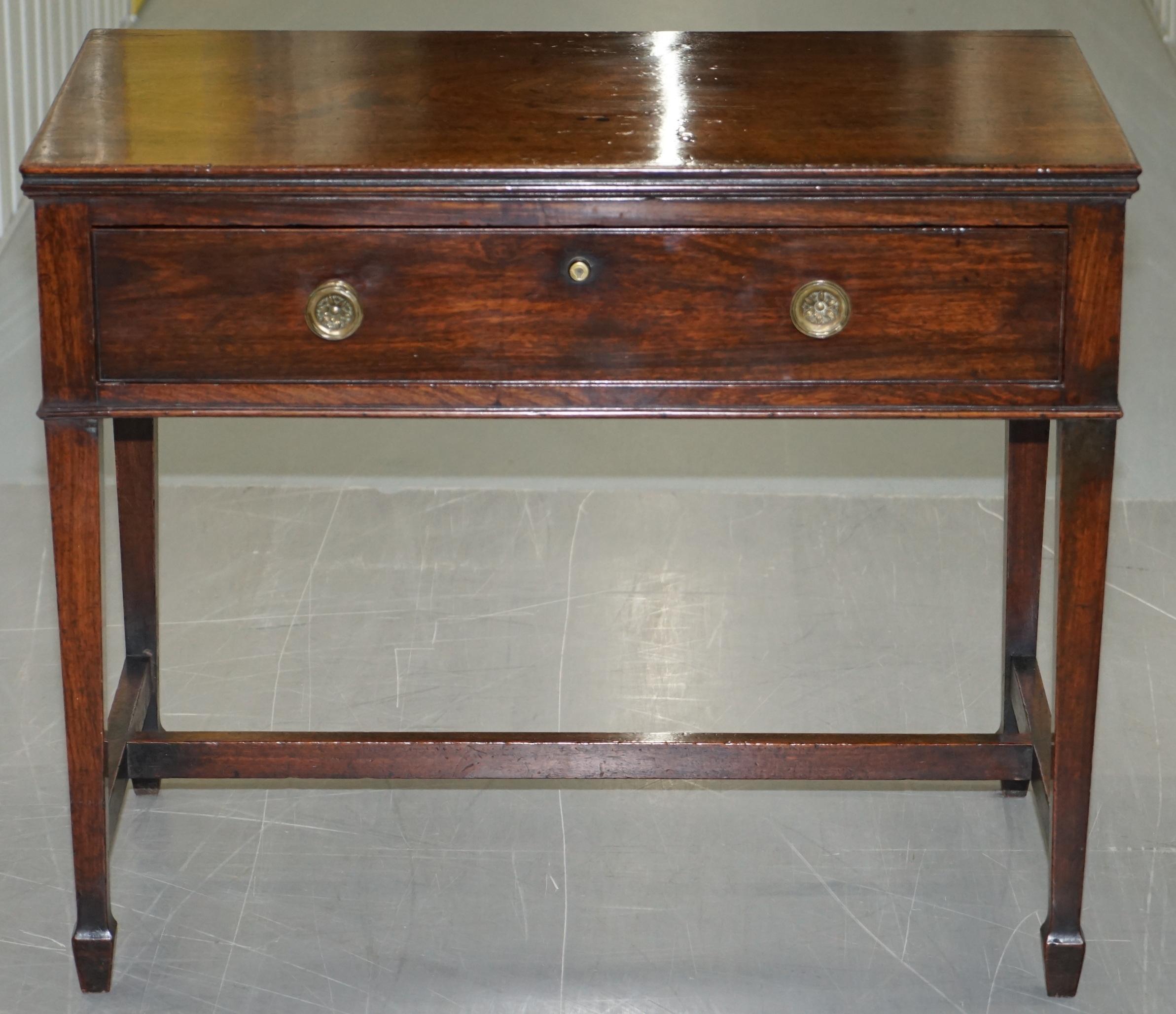 George III Table de bureau secrétaire de bibliothèque en bois dur cubain Gillows de 1790 I Bramah Lock en vente