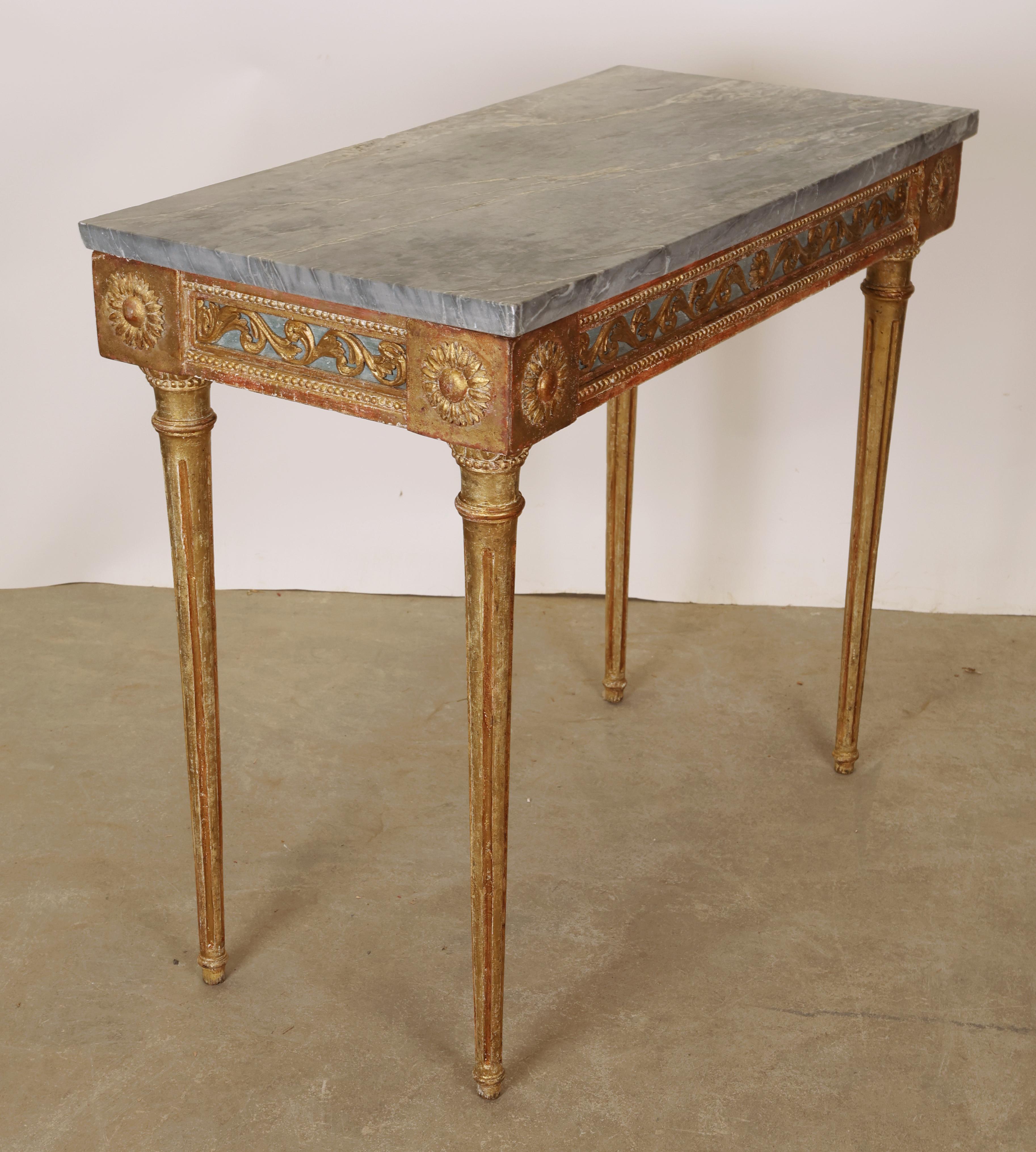 Carved 1790 Gustavian Console Table For Sale