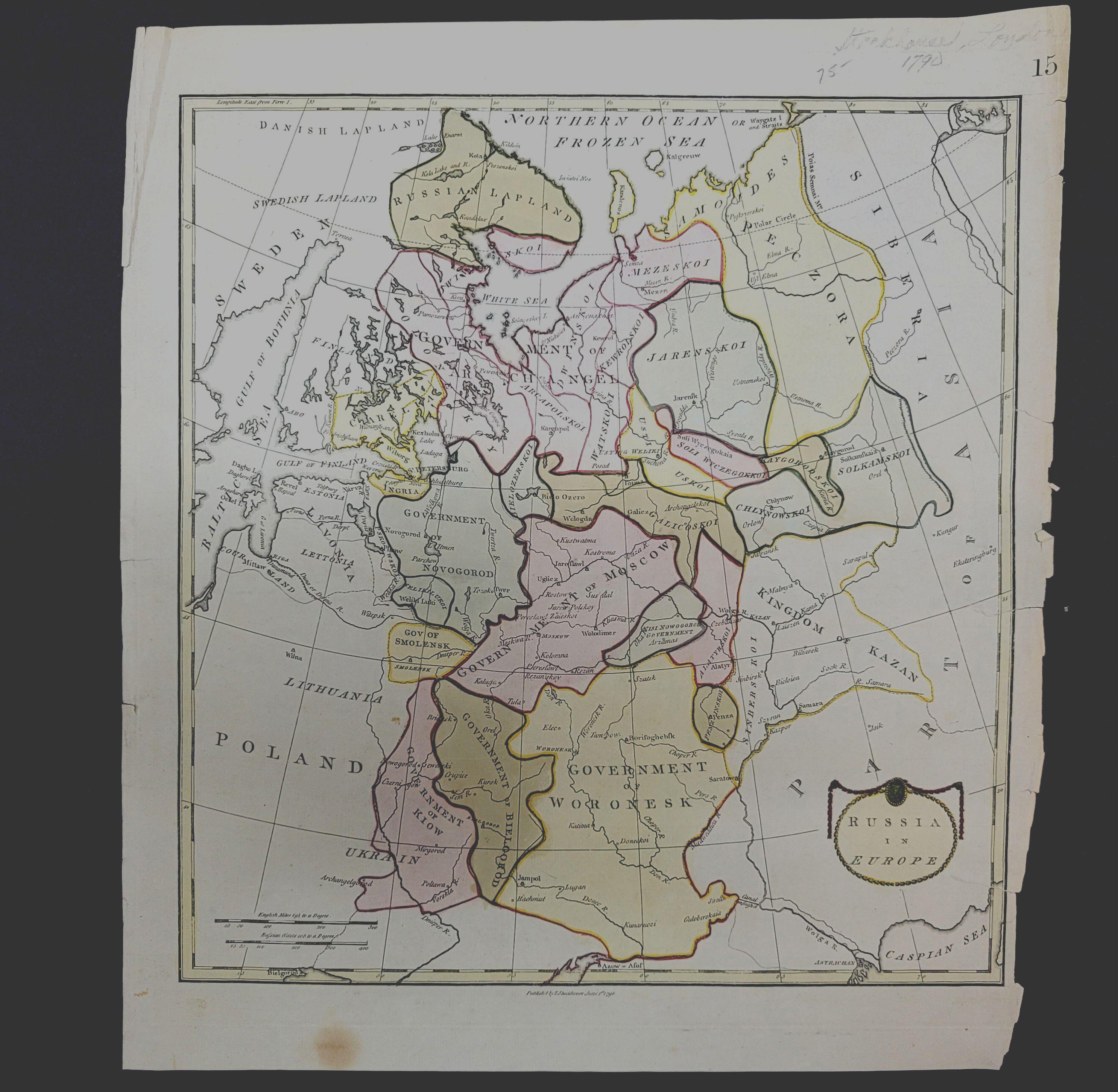1790 Thomas Stackhouse map, entitled
 