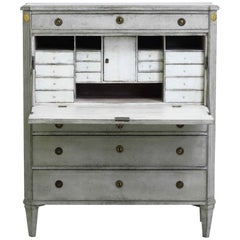 1790s Fine Gustavian Secretary, Made by Stockholm Master