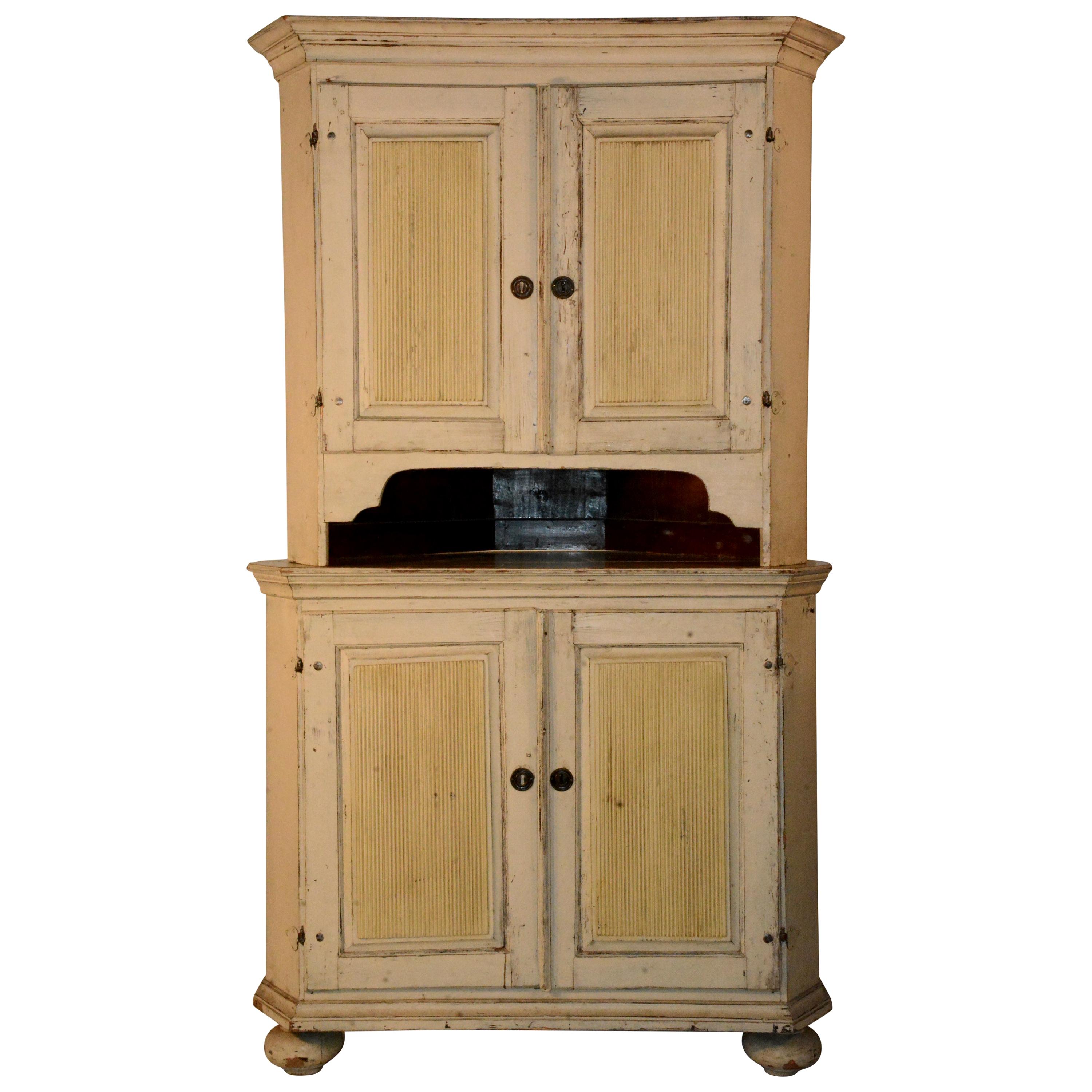 1790s Gustavian Corner Cupboard For Sale