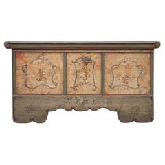 1791 Floral Painted Alpine Blanket Chest