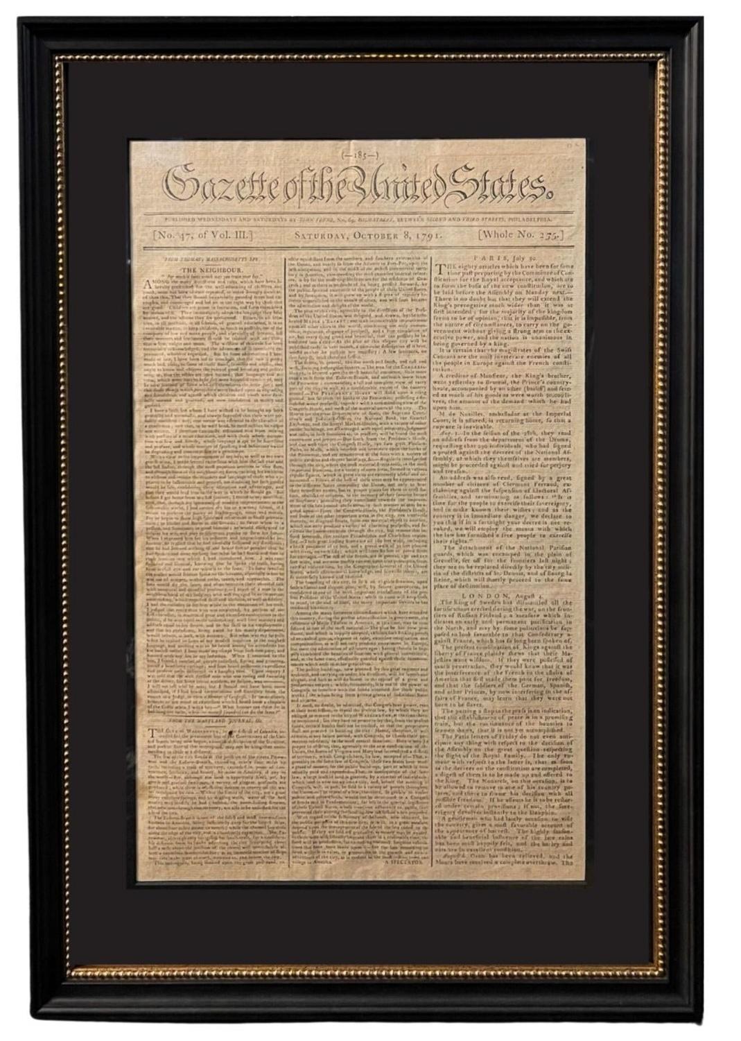 Presented is a very early description of the City of Washington, as the planned Federal capital city. The article, written by an anonymous 