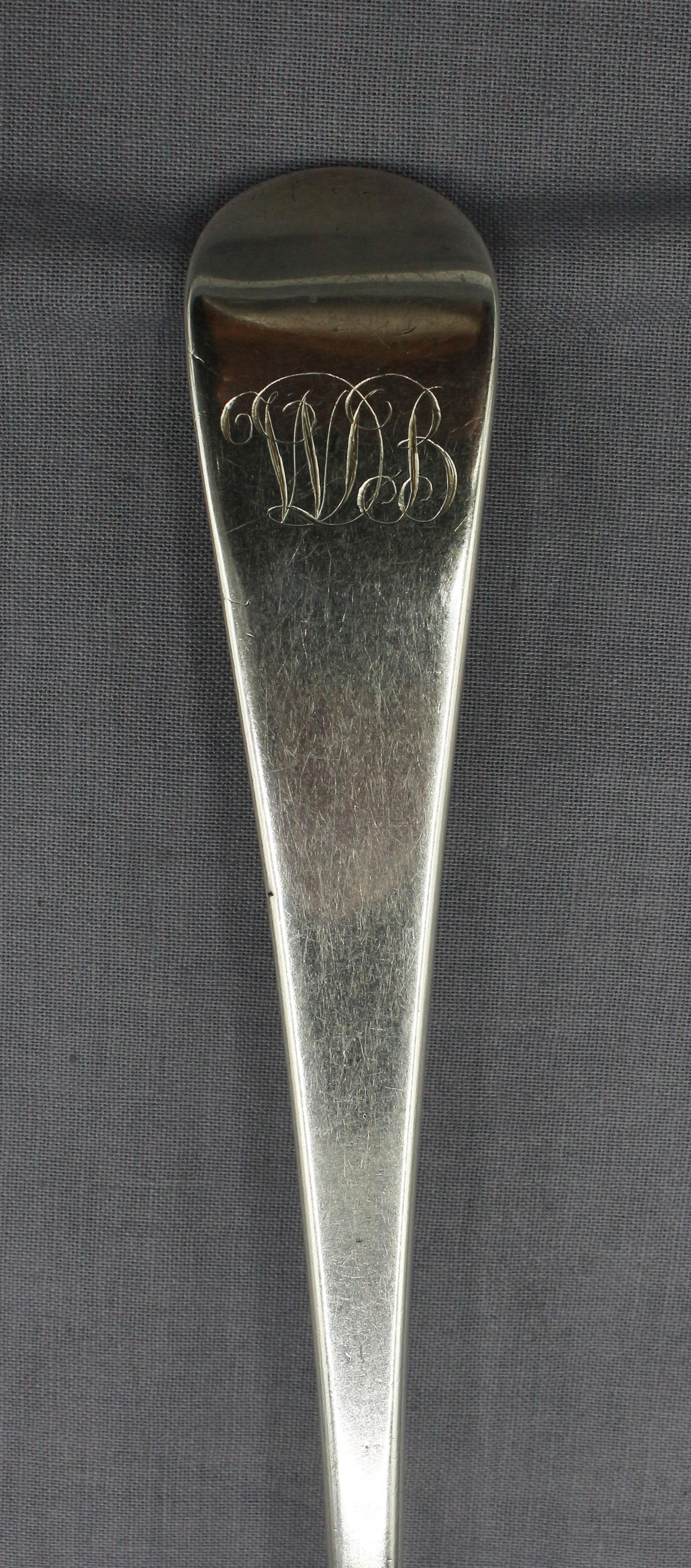 English 1792 George III Period Sterling Silver Basting Spoon For Sale