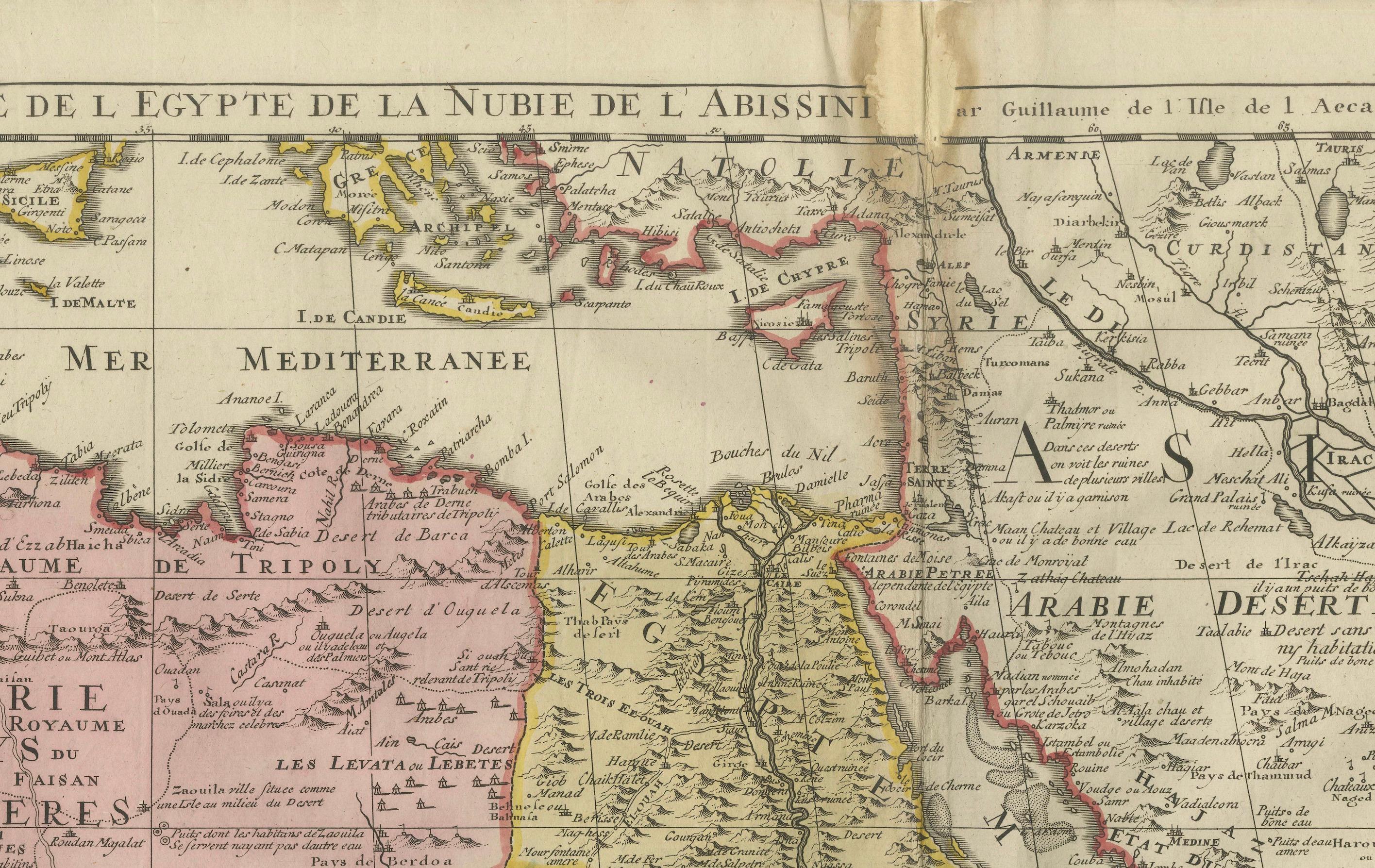 1792 Map of Eastern Africa and the Arabian Peninsula by Delisle/Elwe In Good Condition For Sale In Langweer, NL