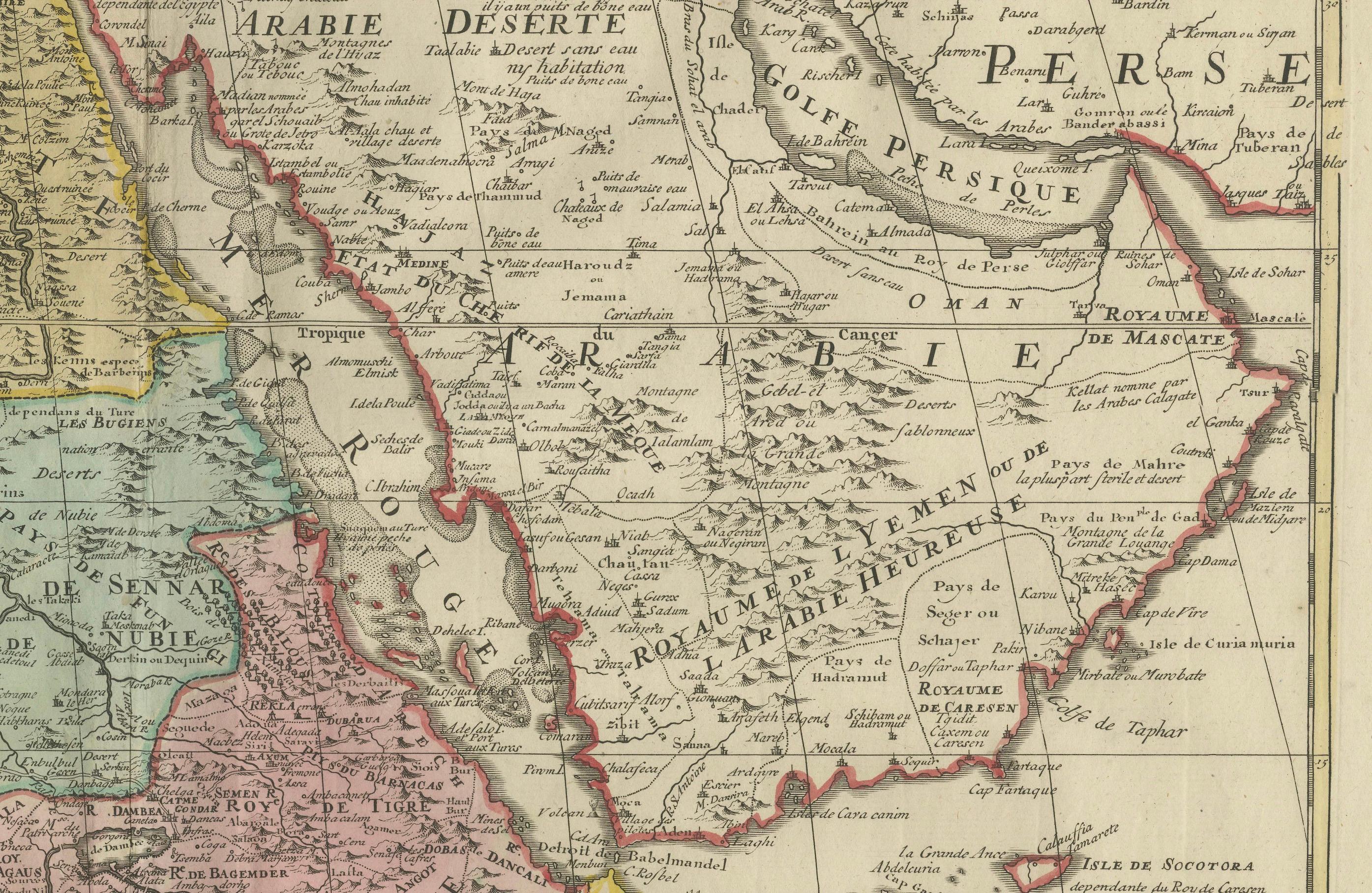 Late 18th Century 1792 Map of Eastern Africa and the Arabian Peninsula by Delisle/Elwe For Sale
