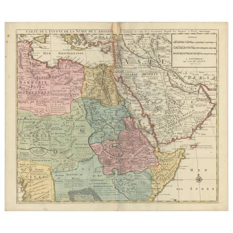 1792 Map of Eastern Africa and the Arabian Peninsula by Delisle/Elwe