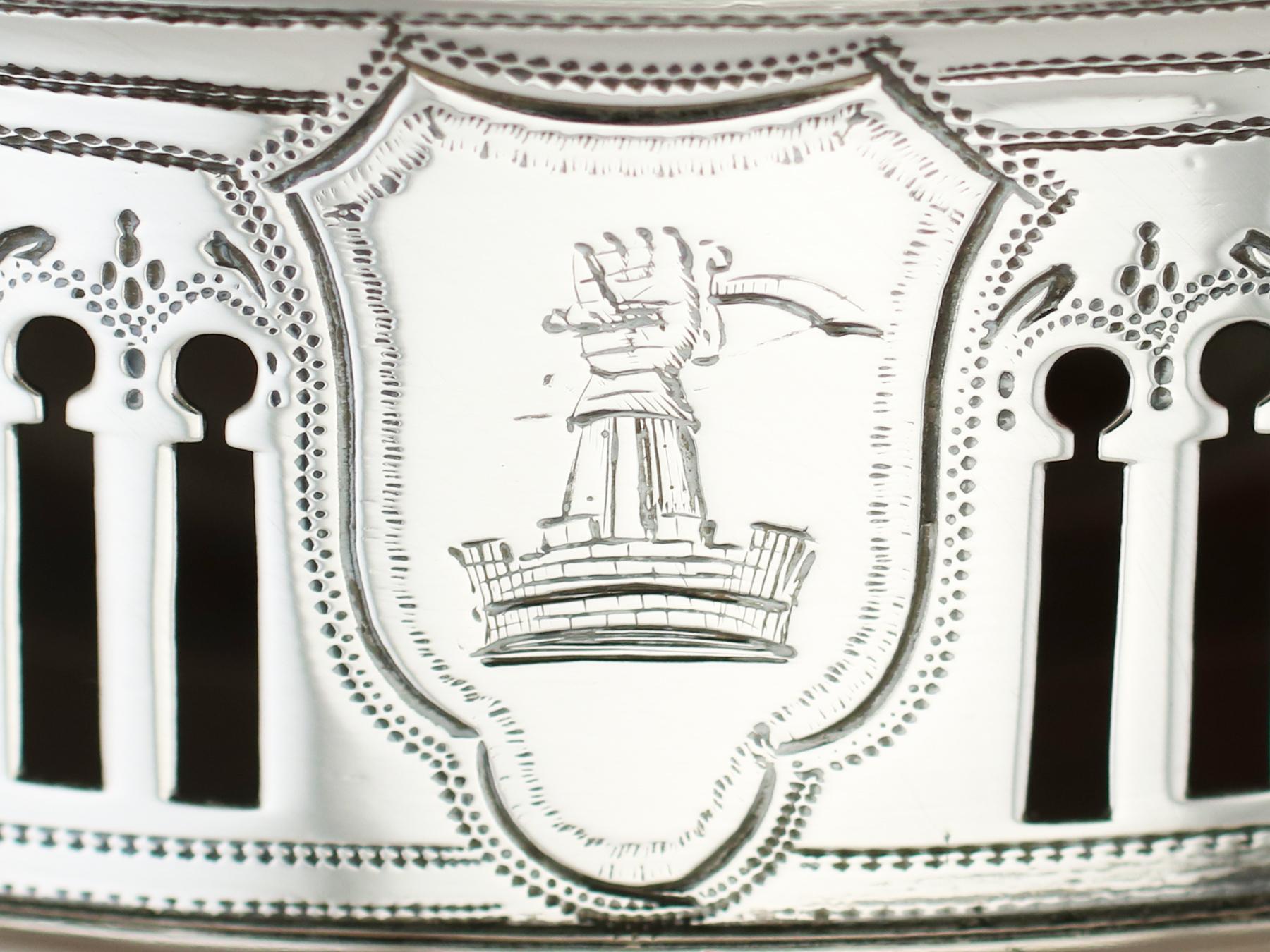 British 1793 Antique Georgian Sterling Silver Coaster