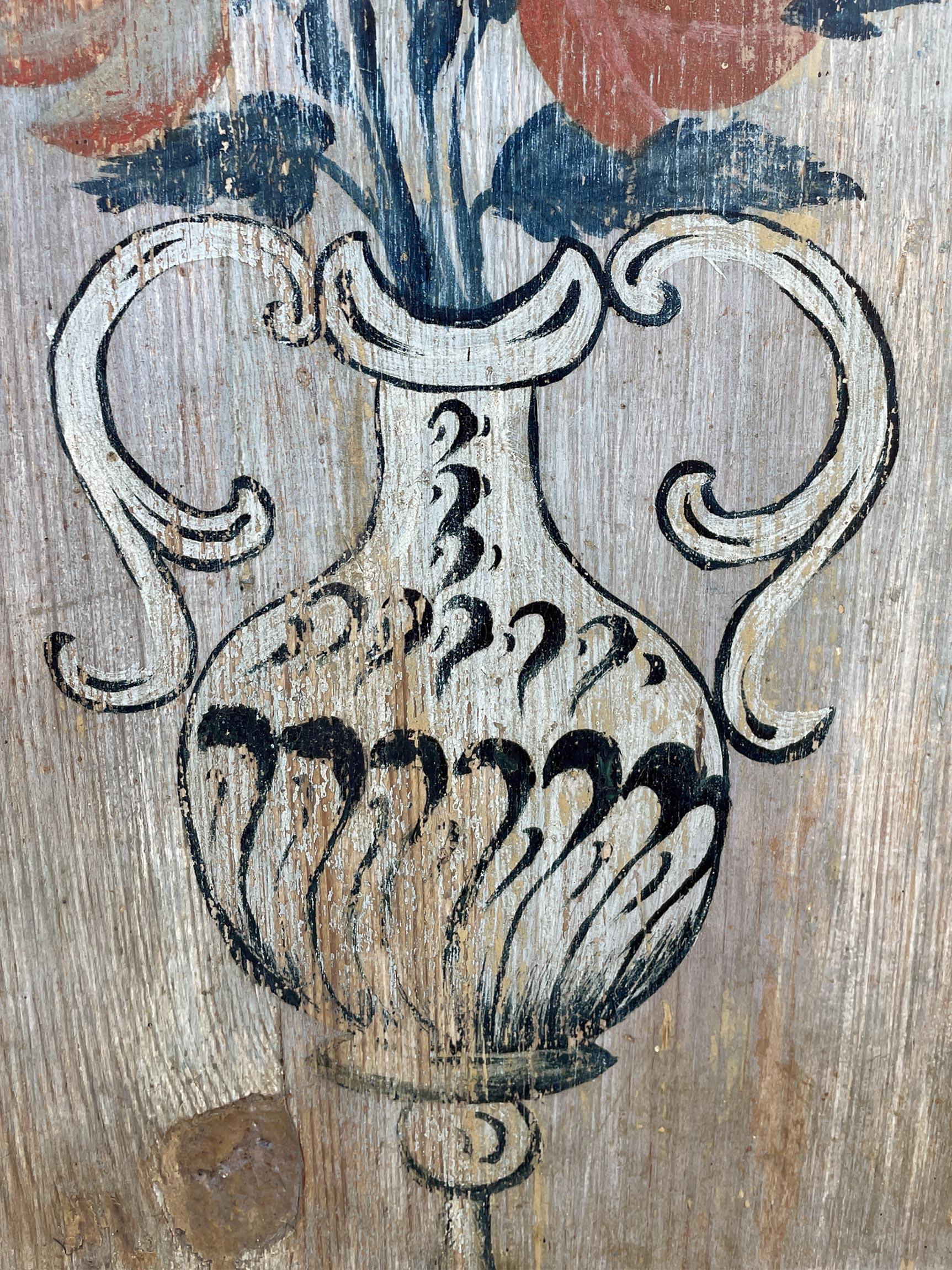 1793 Credenza dipinta con fiori blu chiaro 8