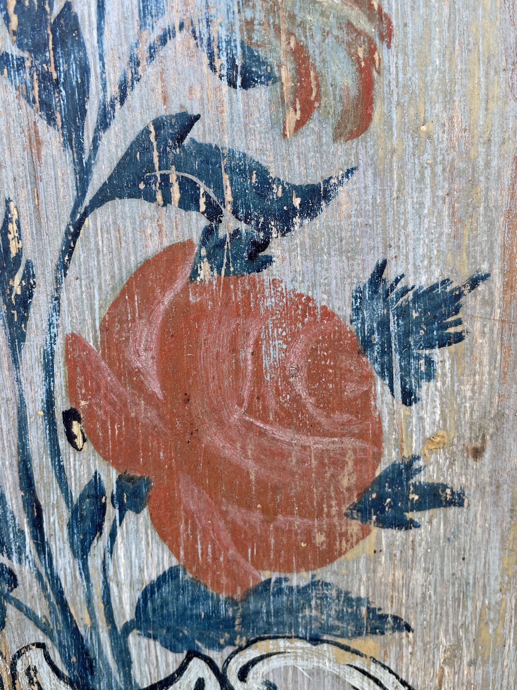 1793 Credenza dipinta con fiori blu chiaro 9