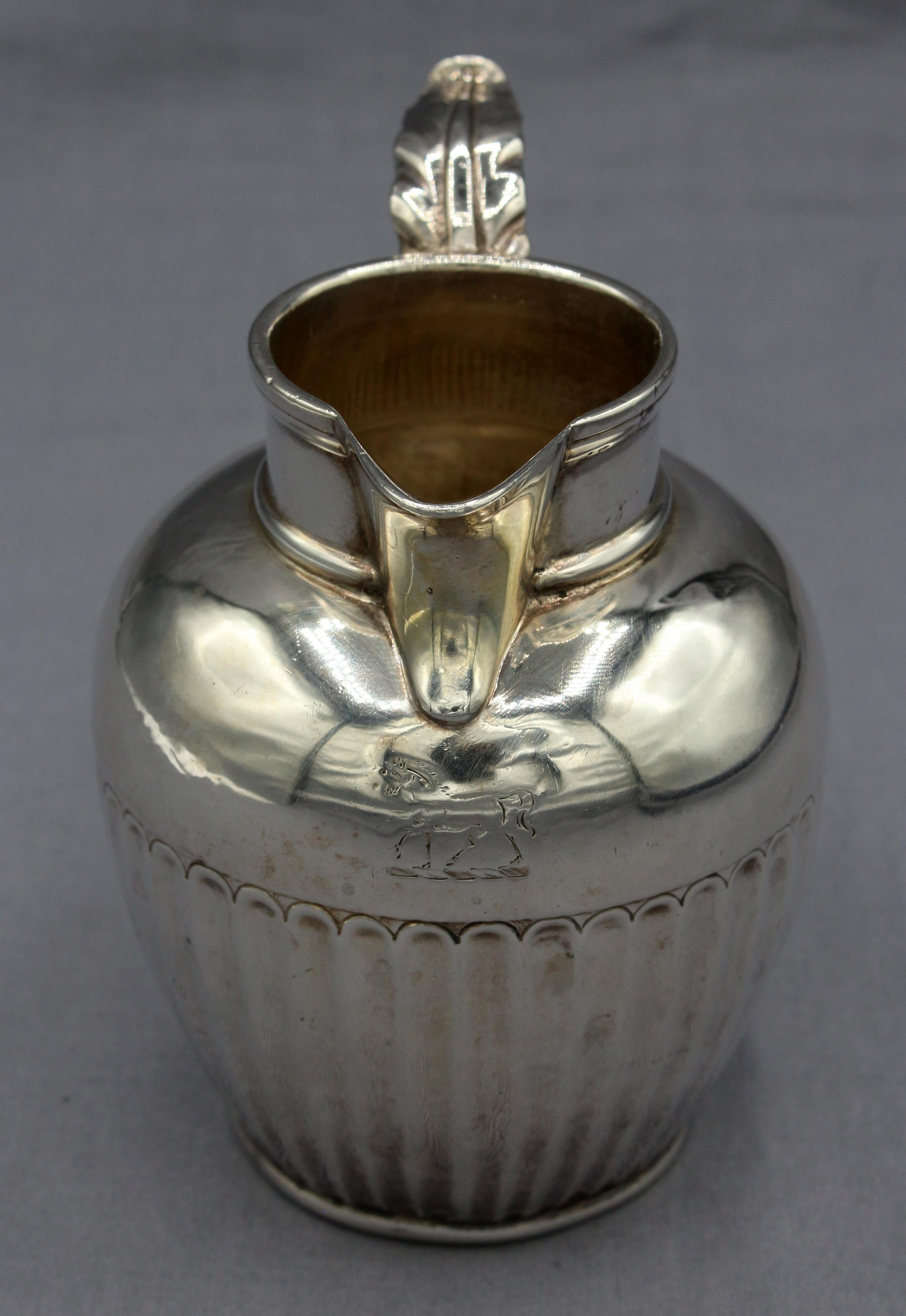 English 1793 Sterling Silver Cream Jug by Hester Bateman For Sale