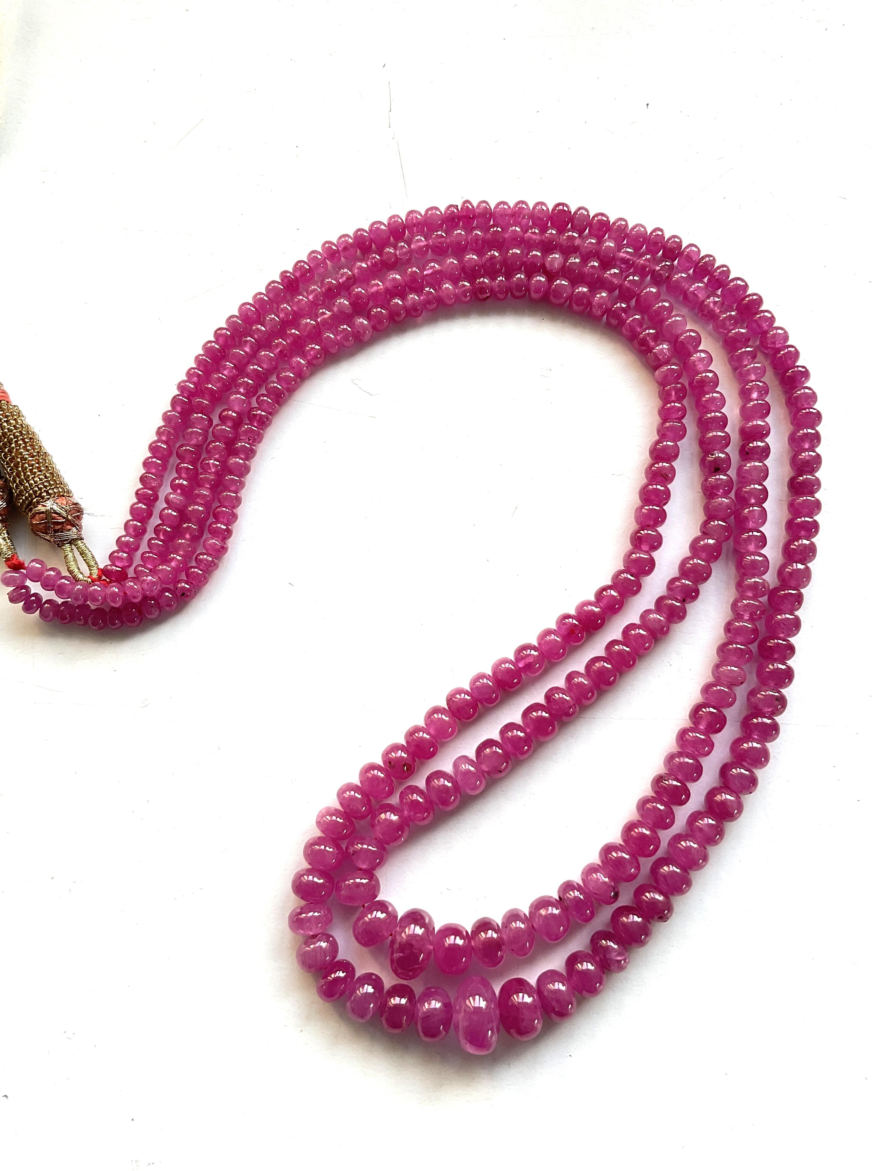 179.32 Carats Burma Ruby Heated Beaded Necklace Top Quality Natural Gemstone 6