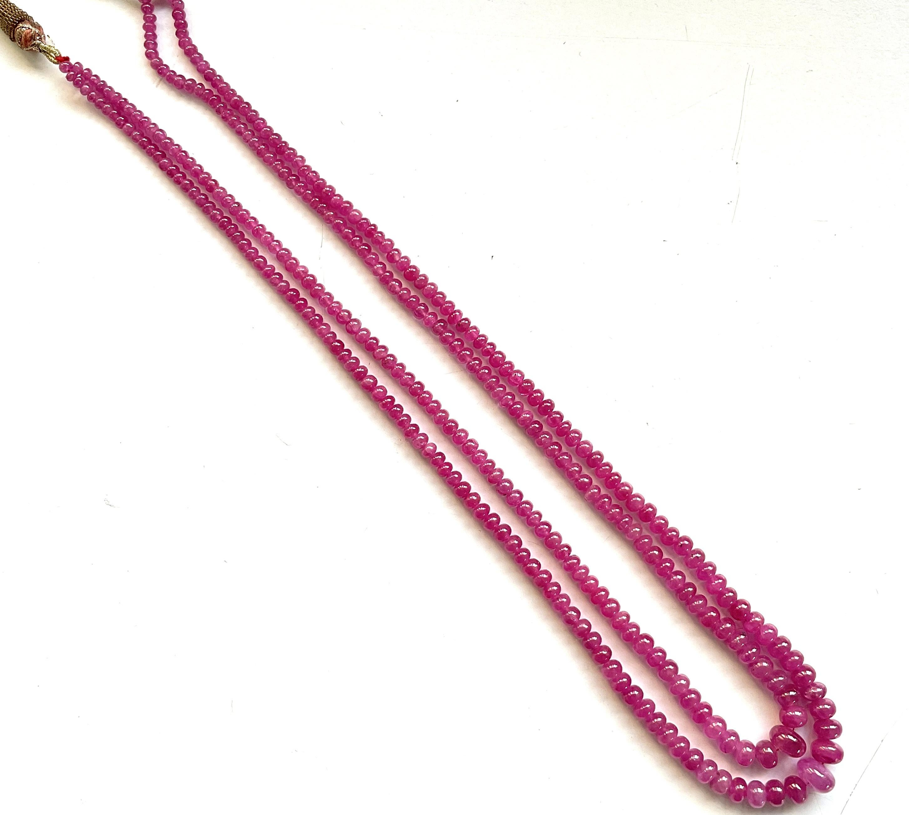 Women's or Men's 179.32 Carats Burma Ruby Heated Beaded Necklace Top Quality Natural Gemstone