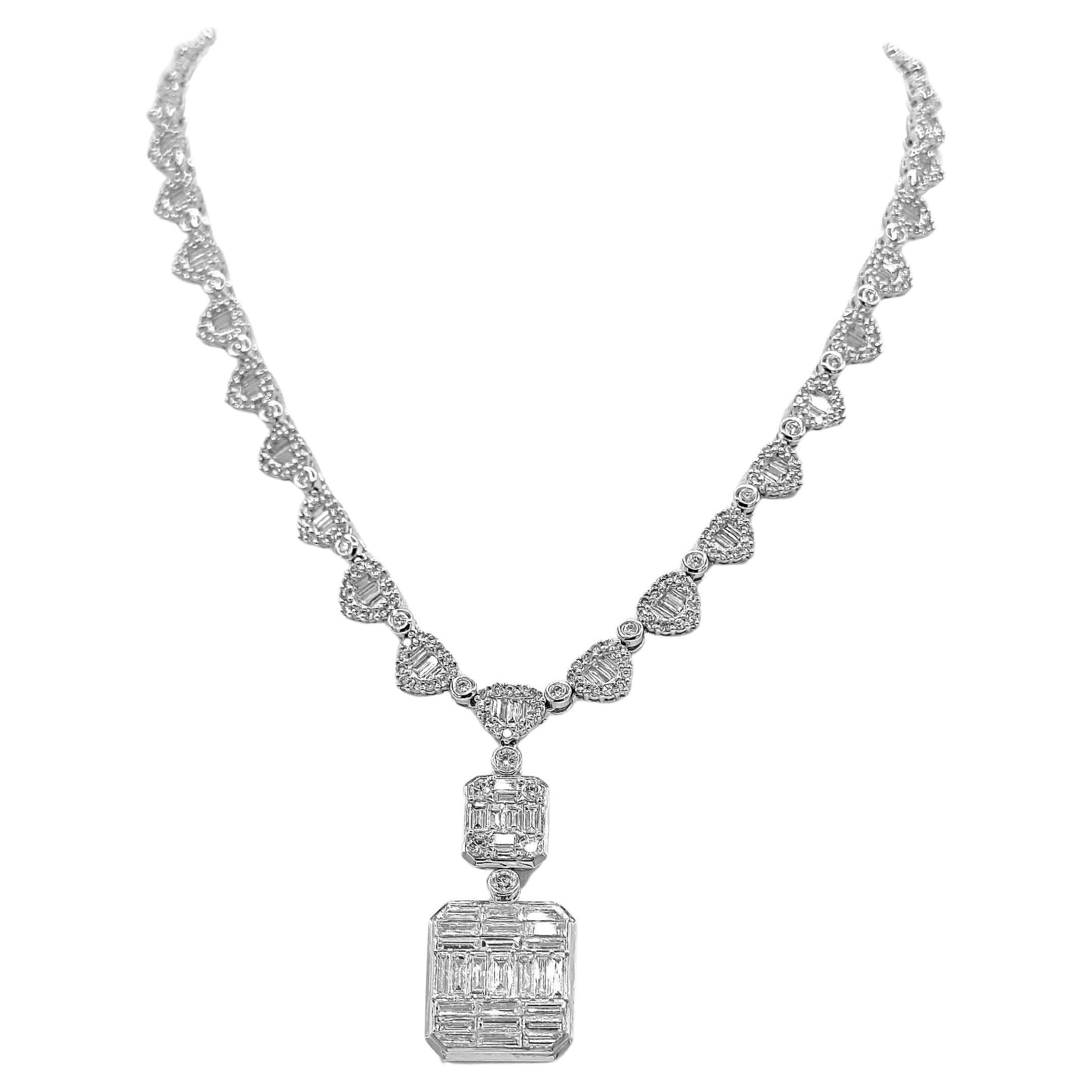 17.94 Carat Diamond White Gold Necklace