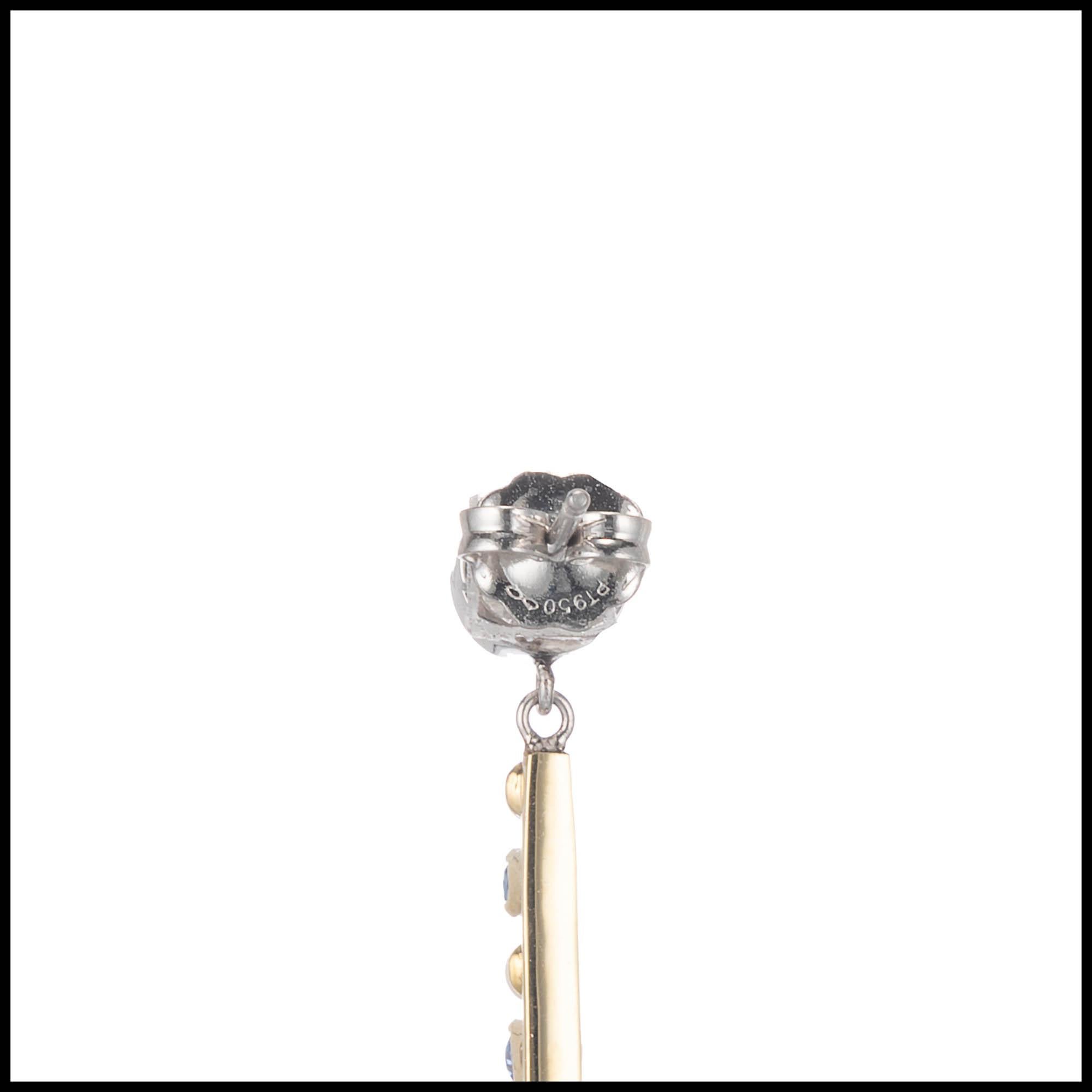 17,95 Karat Aquamarin Saphir Perle Diamant Gold Platin Tropfen-Ohrringe (Tropfenschliff) im Angebot