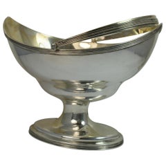 Antique 1796 Georgian Solid Silver Plain Meat Dish Bowl with Handle Batman