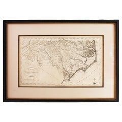 1796 Carte de la Caroline du Nord par John Reid