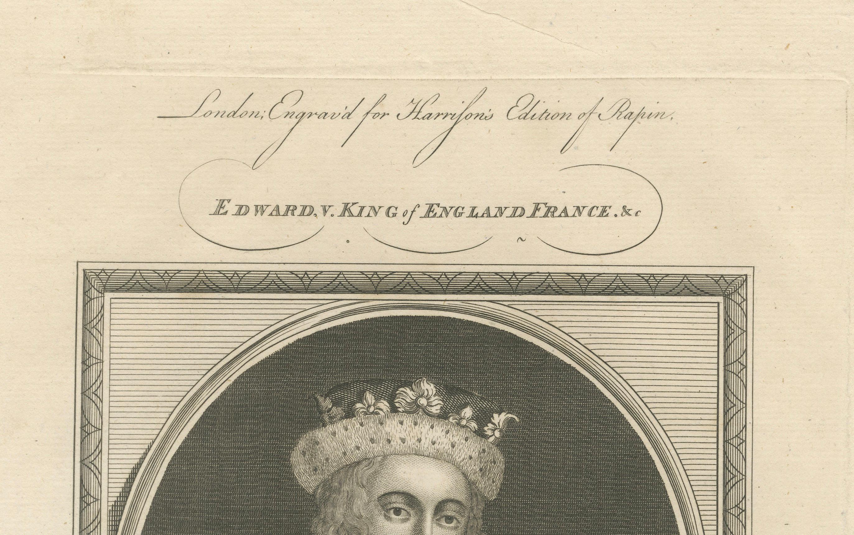Paper 1797 Engraved Portrait of Young King Edward VI - Reformation Leader For Sale
