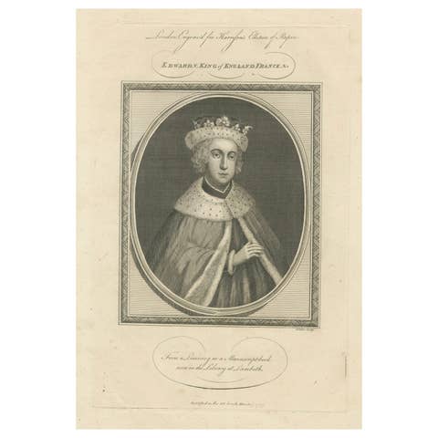 1797 Engraved Portrait of Young King Edward VI - Reformation Leader