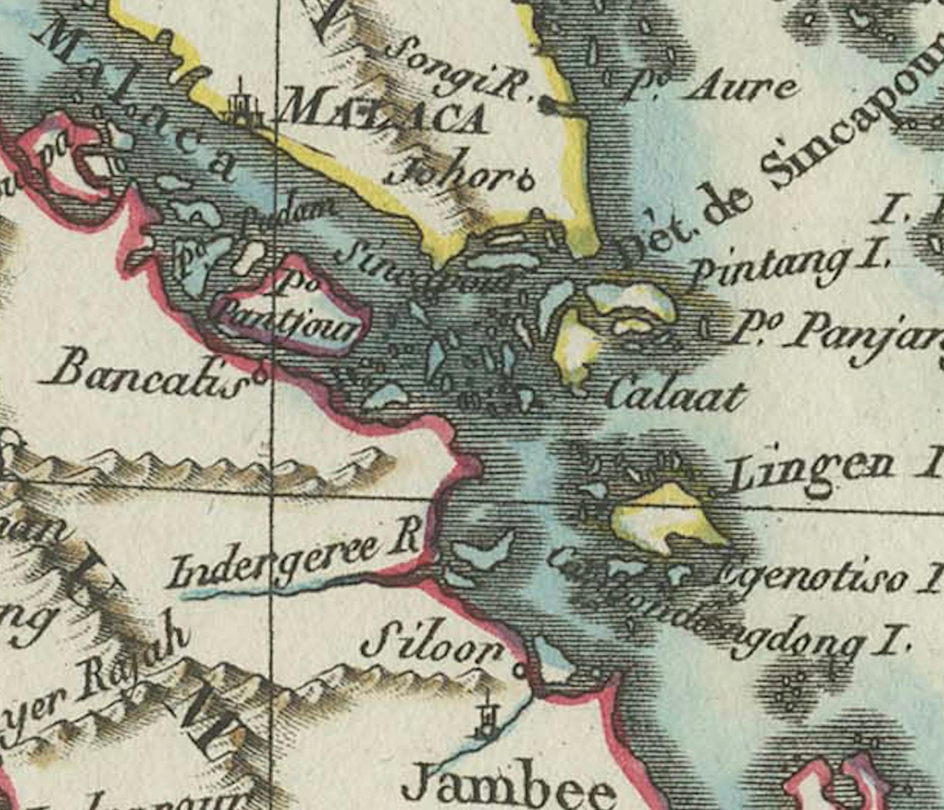 Carte de Tardieu de 1797 du Southeast Asia : L'archipel Malayer et au-delà Bon état - En vente à Langweer, NL