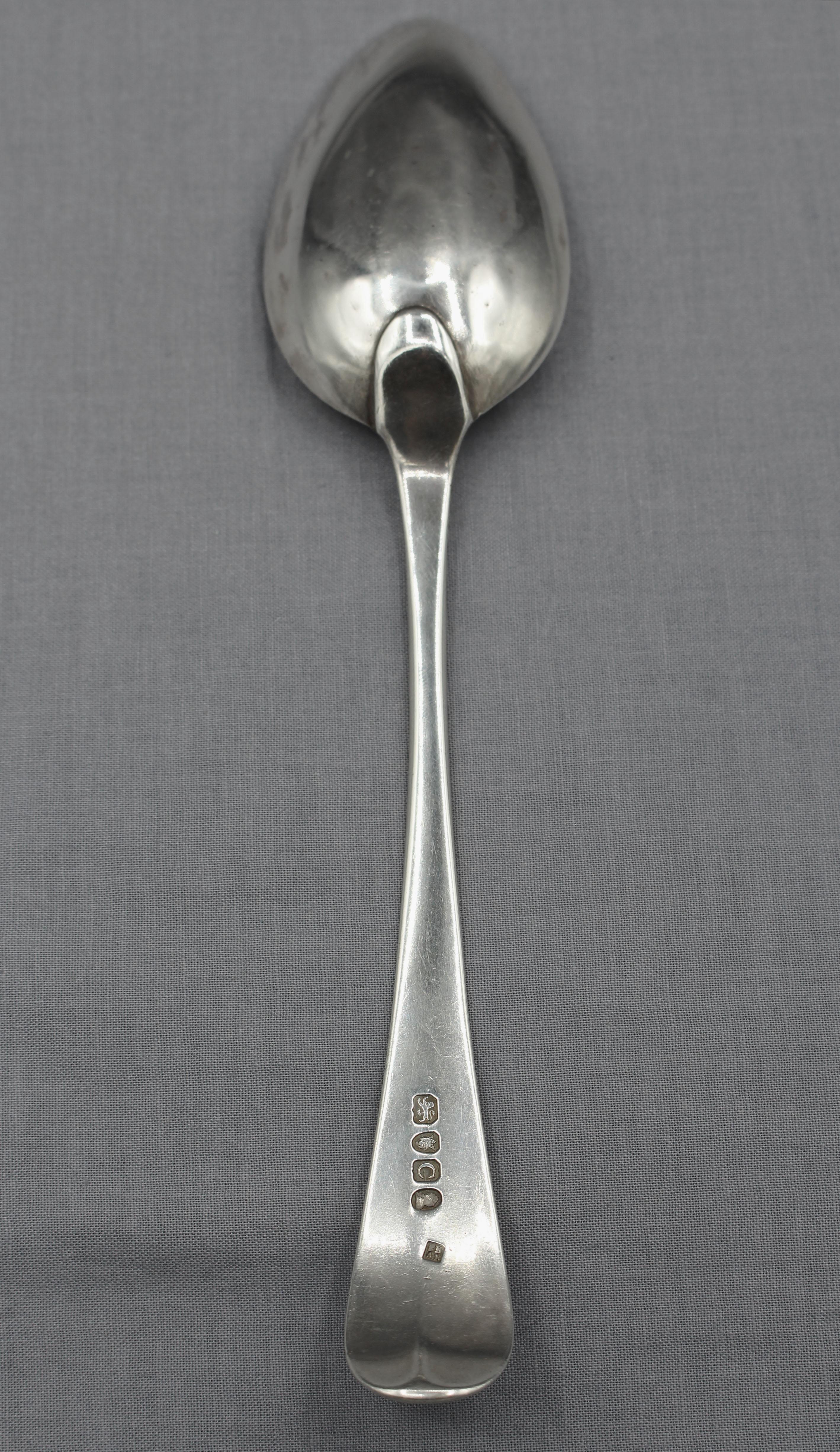 Cuchara de plata de ley con dibujo inglés antiguo de 1798 de Peter and Ann Bateman Georgiano en venta