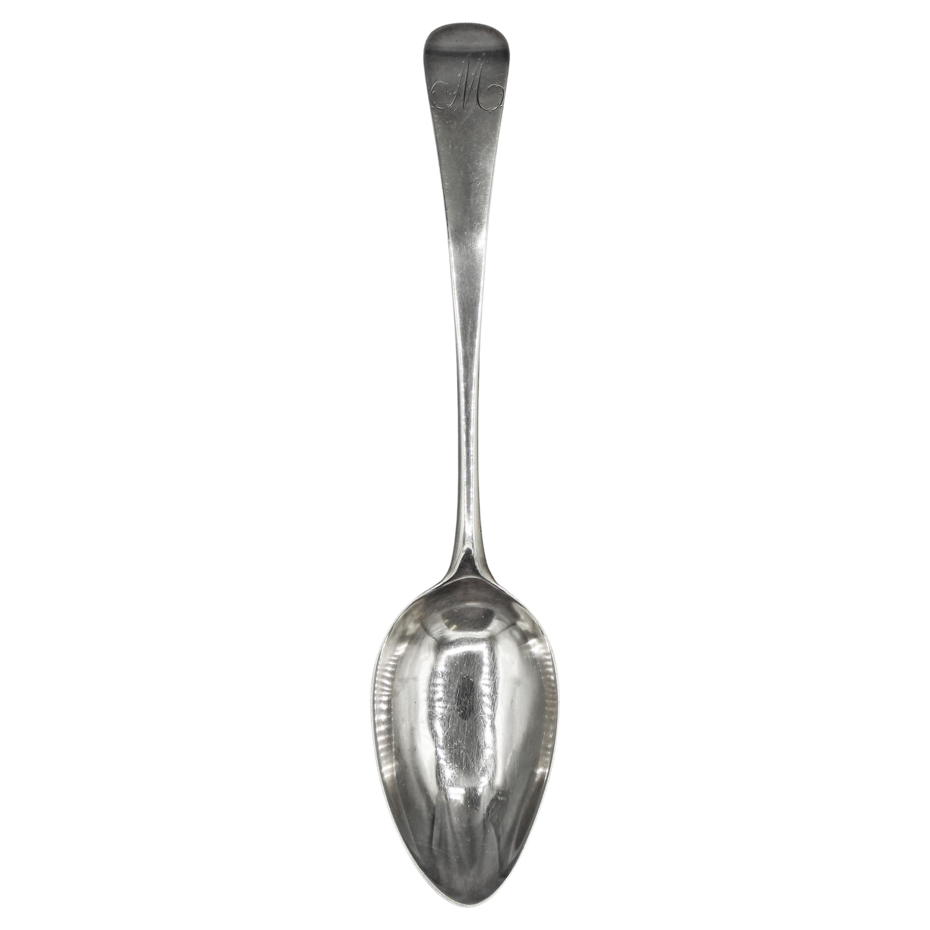 Cuchara de plata de ley con dibujo inglés antiguo de 1798 de Peter and Ann Bateman
