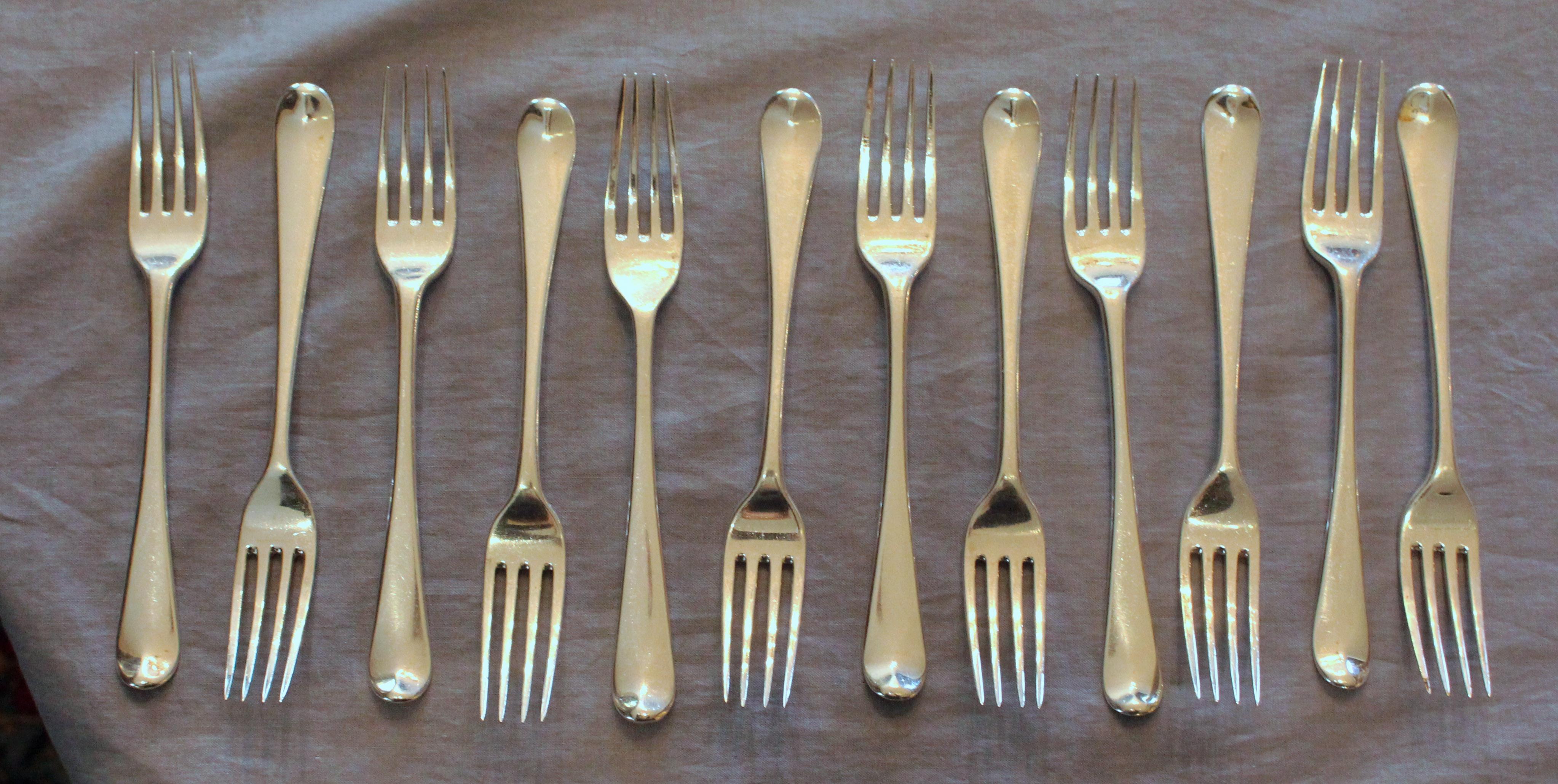 1799-1803 & 1973 Date 84-Piece Sterling Silver Flatware Service for 12 In Good Condition For Sale In Chapel Hill, NC