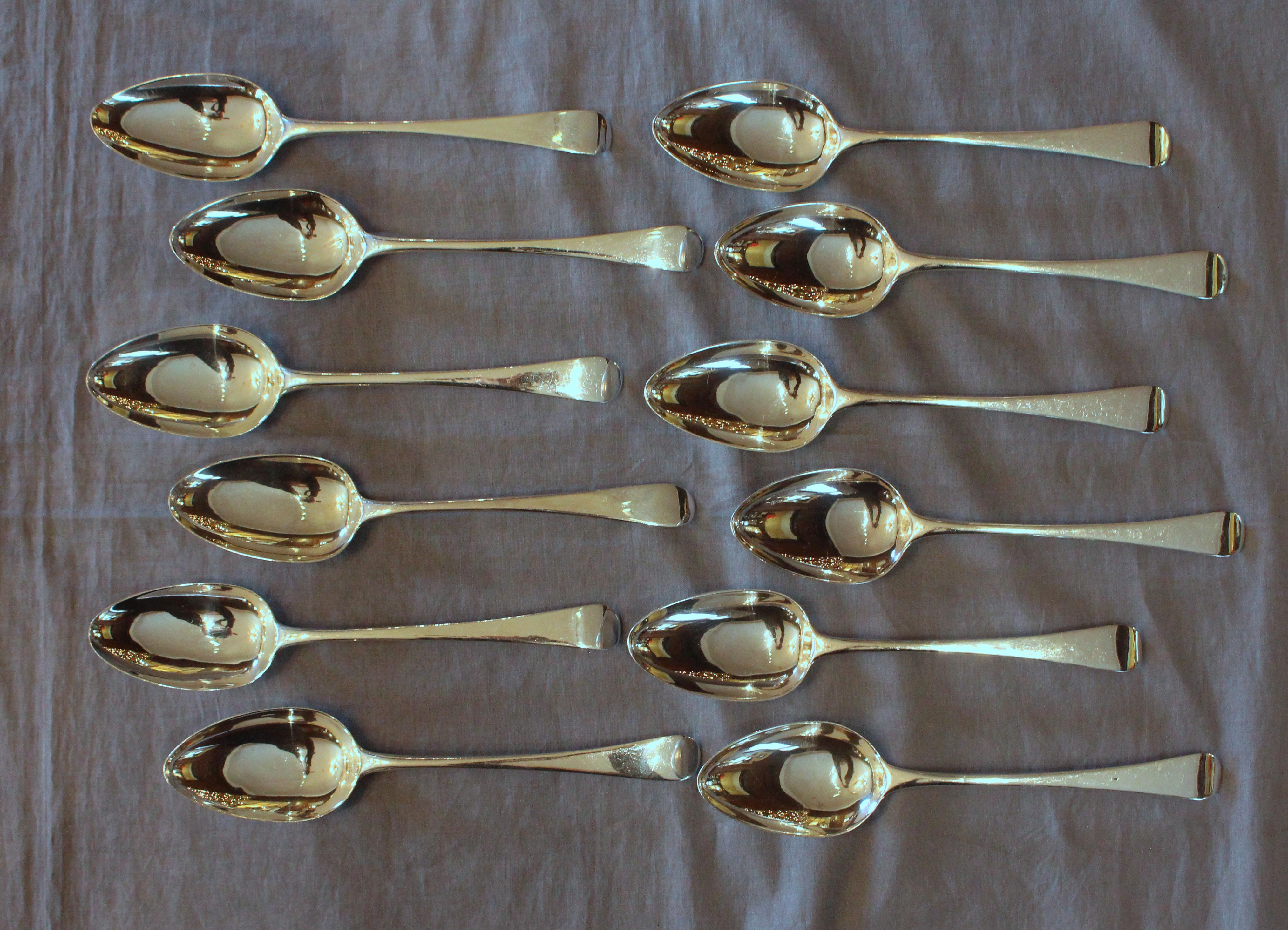 1799-1803 & 1973 Date 84-Piece Sterling Silver Flatware Service for 12 For Sale 3
