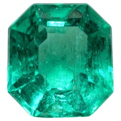 1.79ct Crystalline Green Asscher Cut Colombian Gem 7.5x7 Genuine May Birthstone (pierre de naissance de mai)