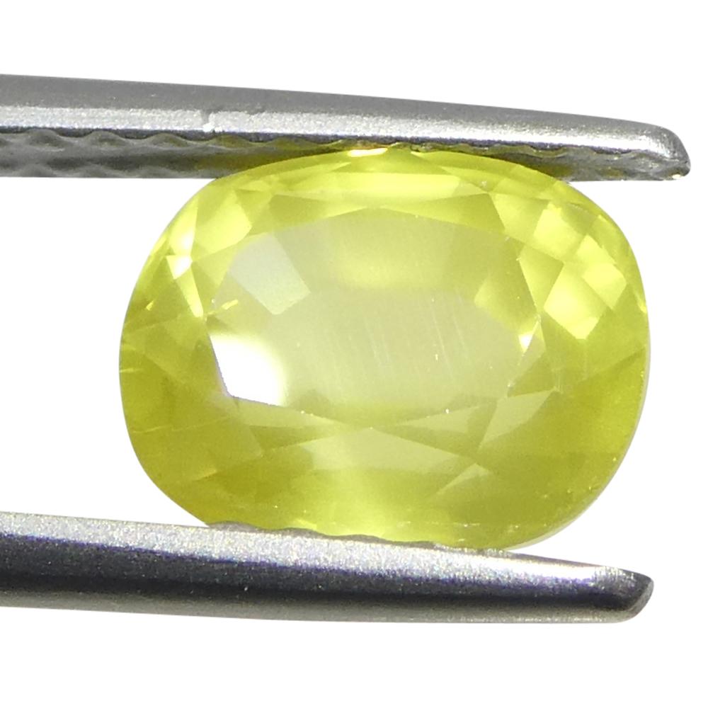 1.79ct Saphir jaune coussin de Tanzanie, non chauffé en vente 8
