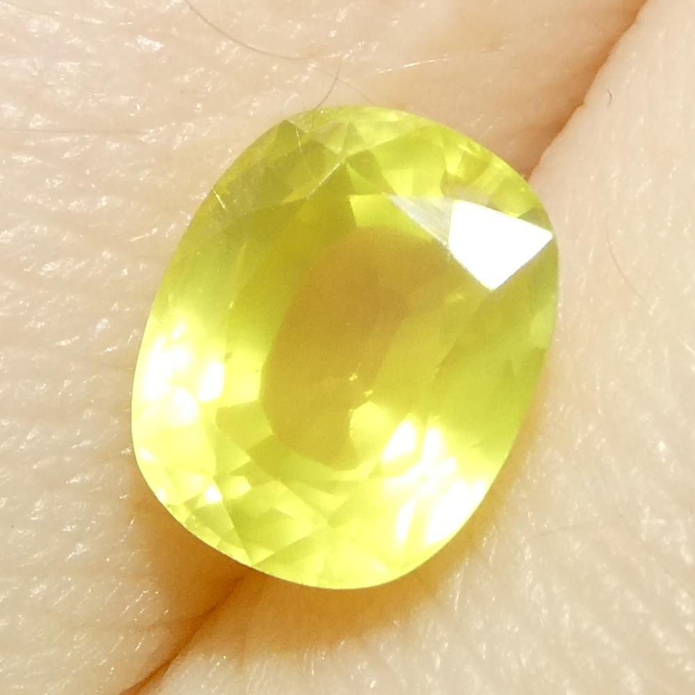 1.79ct Saphir jaune coussin de Tanzanie, non chauffé en vente 9