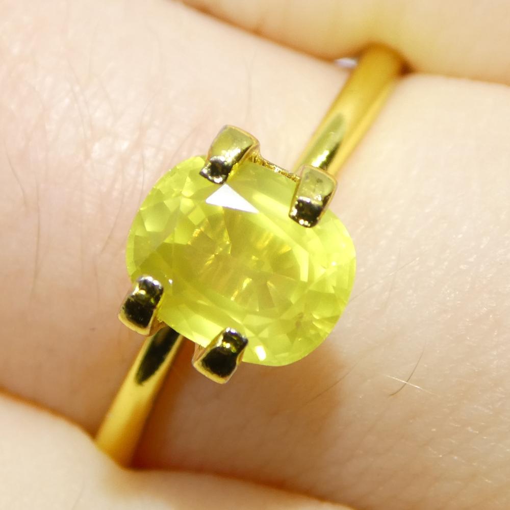 1.79ct Saphir jaune coussin de Tanzanie, non chauffé en vente 2