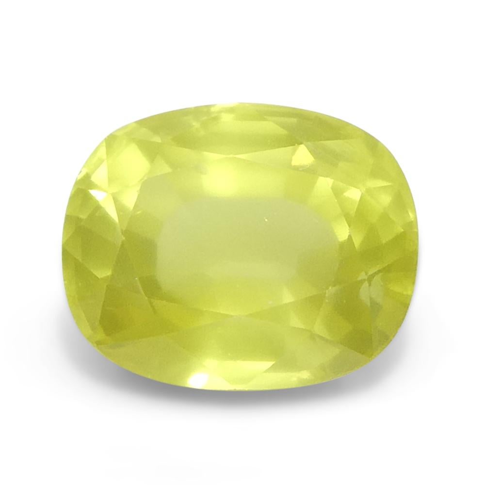 1.79ct Saphir jaune coussin de Tanzanie, non chauffé Unisexe en vente