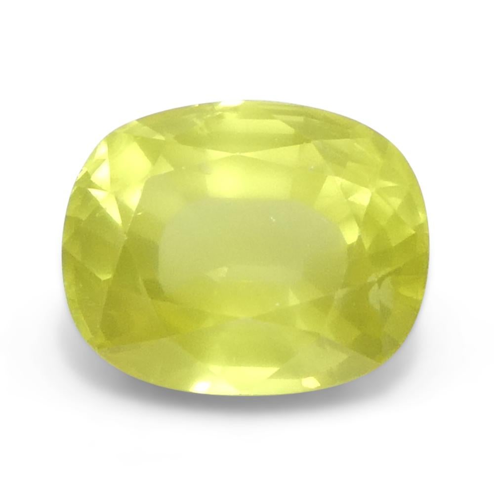 1.79ct Saphir jaune coussin de Tanzanie, non chauffé en vente 3