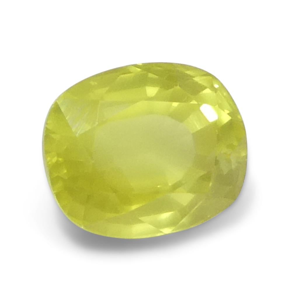 1.79ct Saphir jaune coussin de Tanzanie, non chauffé en vente 5