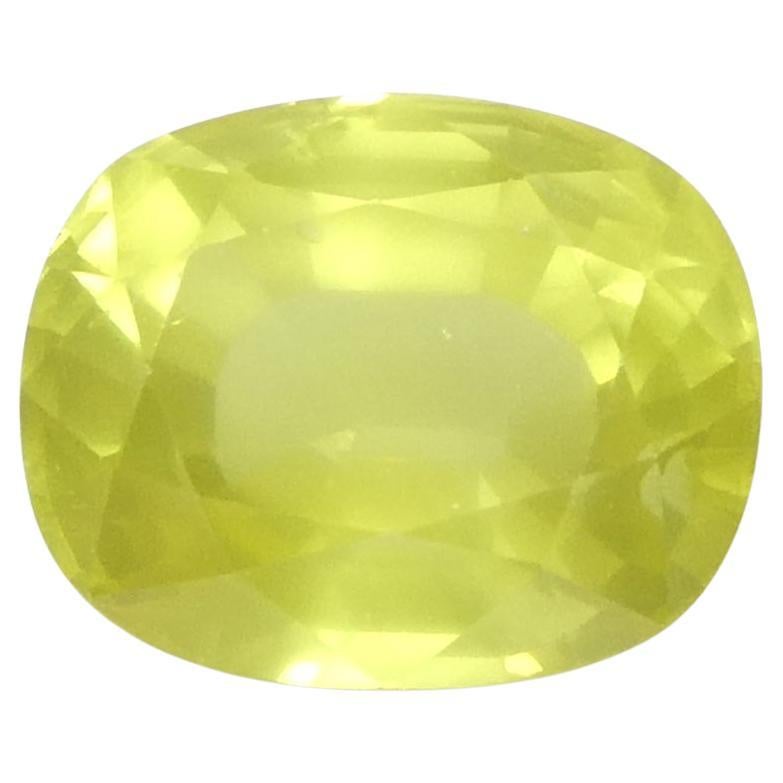 1.79ct Cushion Yellow Sapphire from Tanzania, Unheated