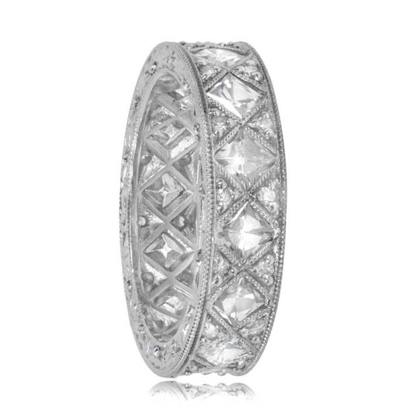 1.79 Karat Französischer Diamant-Hochzeitsring, Platin (Art déco) im Angebot