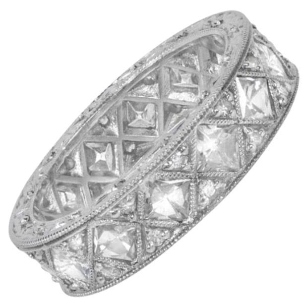 1.79 Karat Französischer Diamant-Hochzeitsring, Platin im Angebot