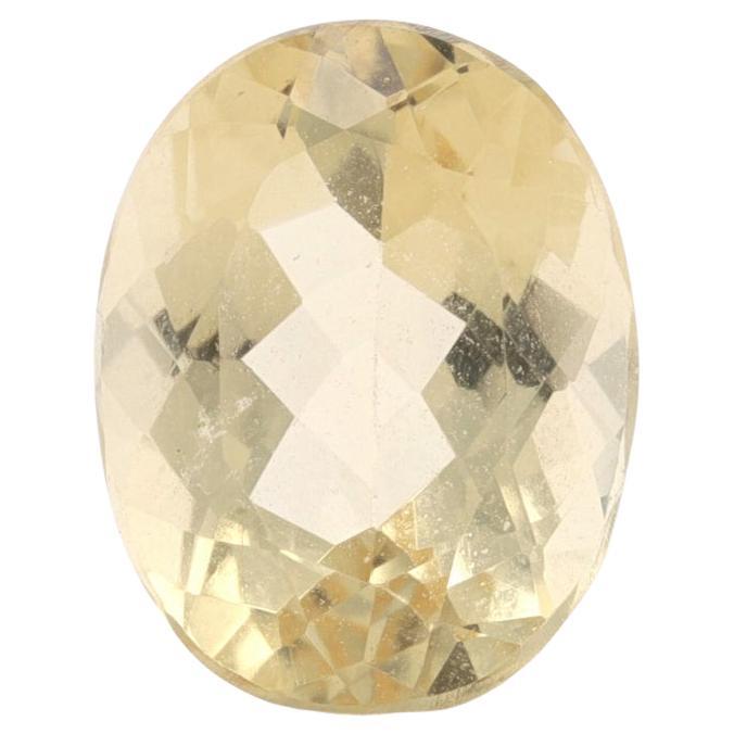 1.79ct Loose Golden Beryl Gemstone - Oval Genuine Faceted 9.06mm x 7.06mm For Sale