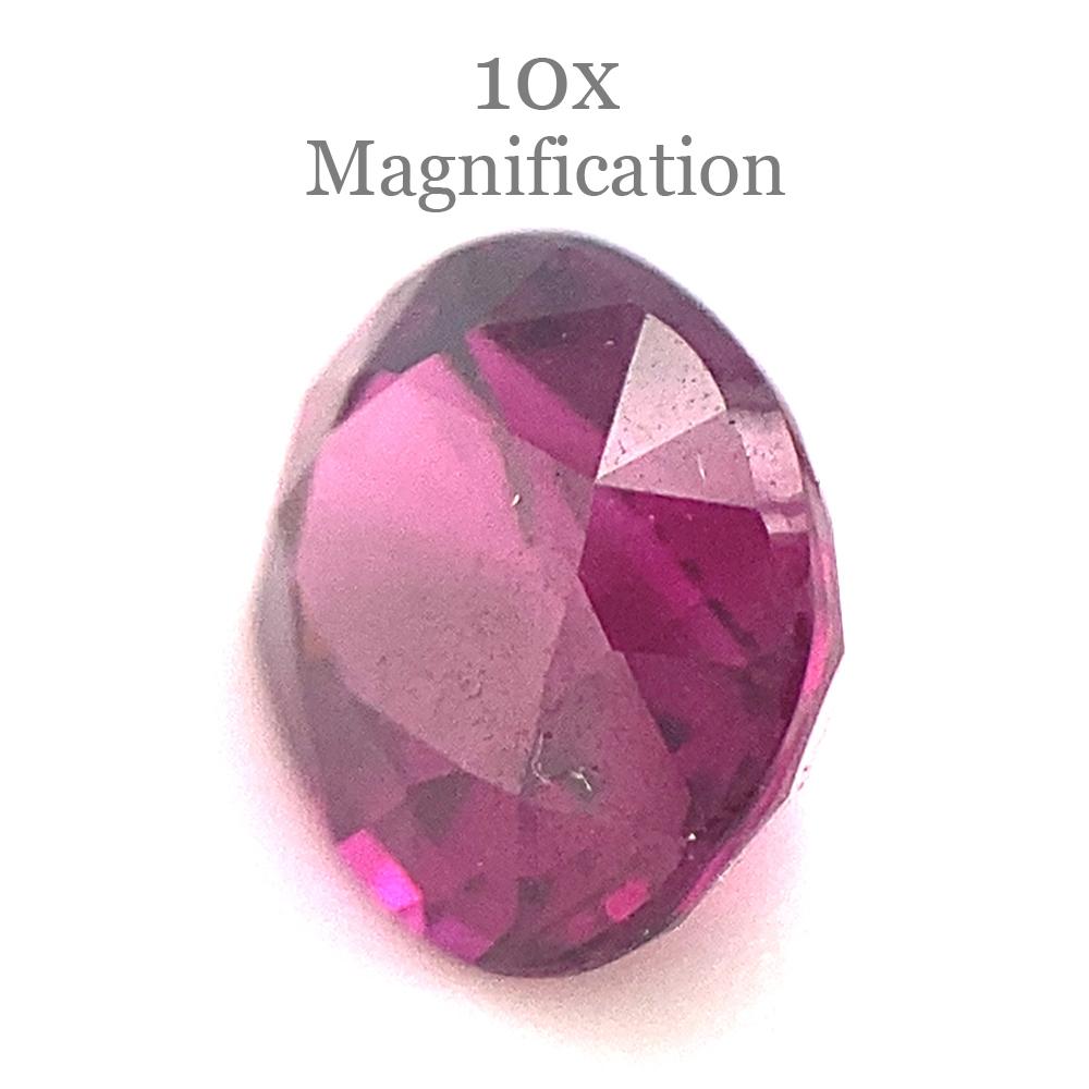 Description:

Gem Type: Rhodolite Garnet
Number of Stones: 1
Weight: 1.79 cts
Measurements: 7.57 x 6.33 x 4.39 mm
Shape: Oval
Cutting Style Crown: Brilliant Cut
Cutting Style Pavilion: Mixed Cut
Transparency: Transparent
Clarity: Very Very Slightly