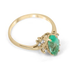 1.79tcw Colombian Emerald-Marquise Cut & Diamond Accent Statement Ring Gold 14K