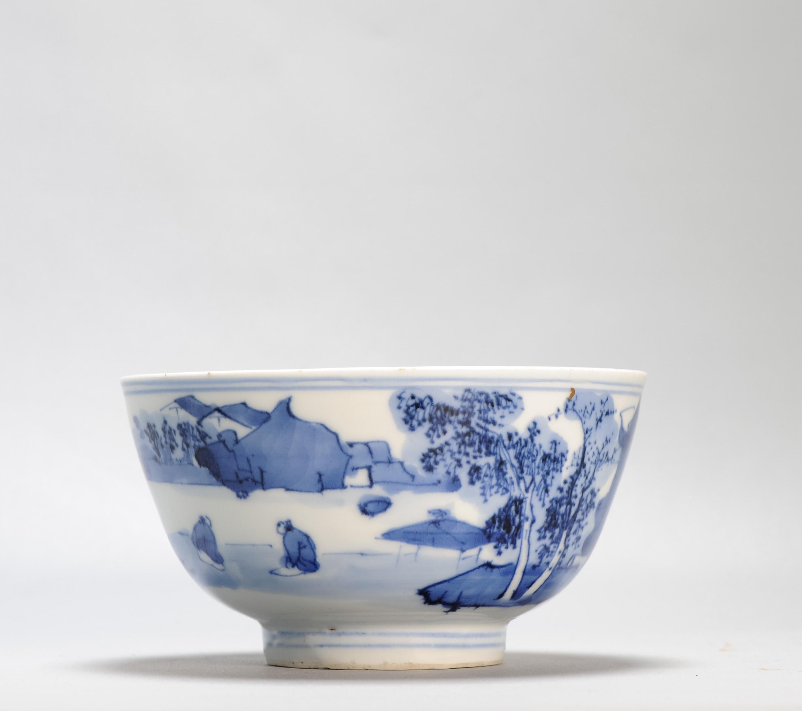 Lovely and highly unusual Bowl with literati landscape decoration. Very rare Shunzi Transitional period bowl.


Condition
Close to perfect condition. Just some minimal fleebites and 1 small frit to the rim. Size: 18x9.8CM DiameterxHeight
Period
17th