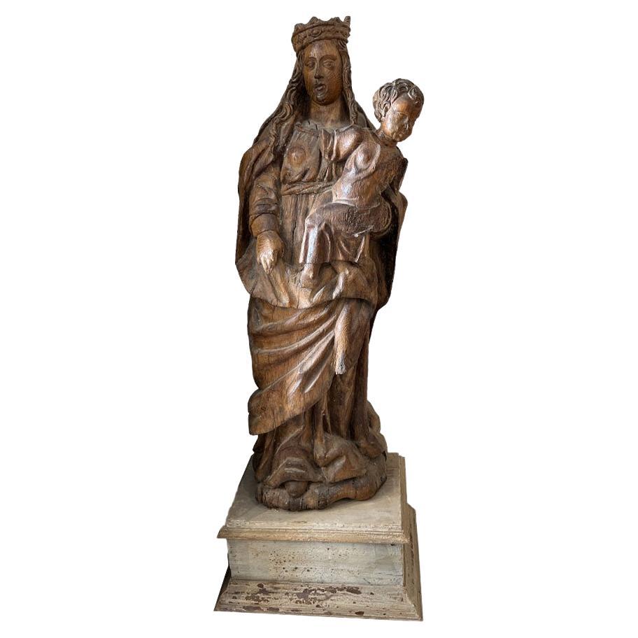 17th Century Madonna & Child Statue