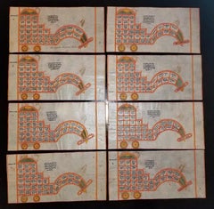 17C SE Asian Indian Set of 8 Paintings from a Yantra