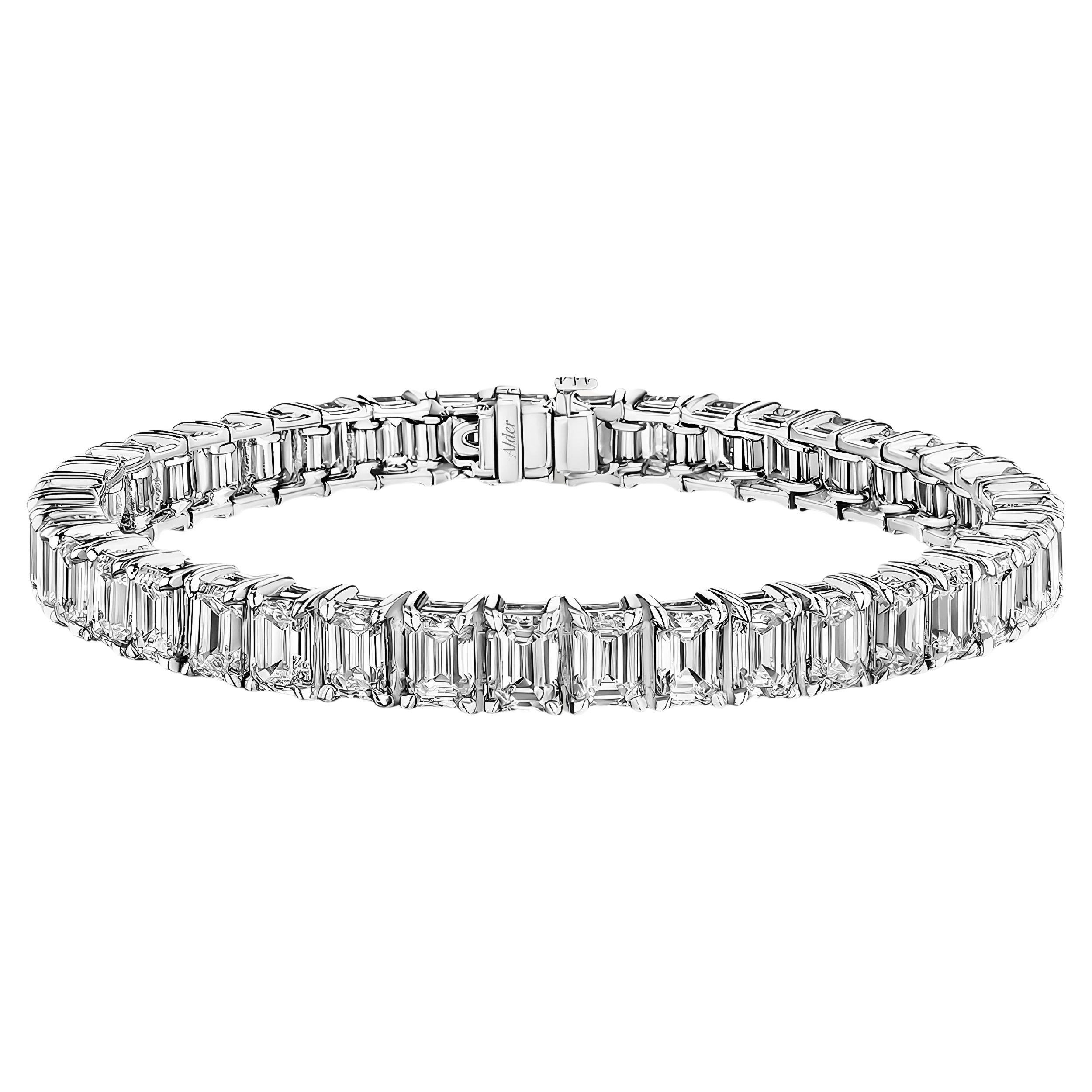 17ct Smaragdschliff Diamant Tennisarmband