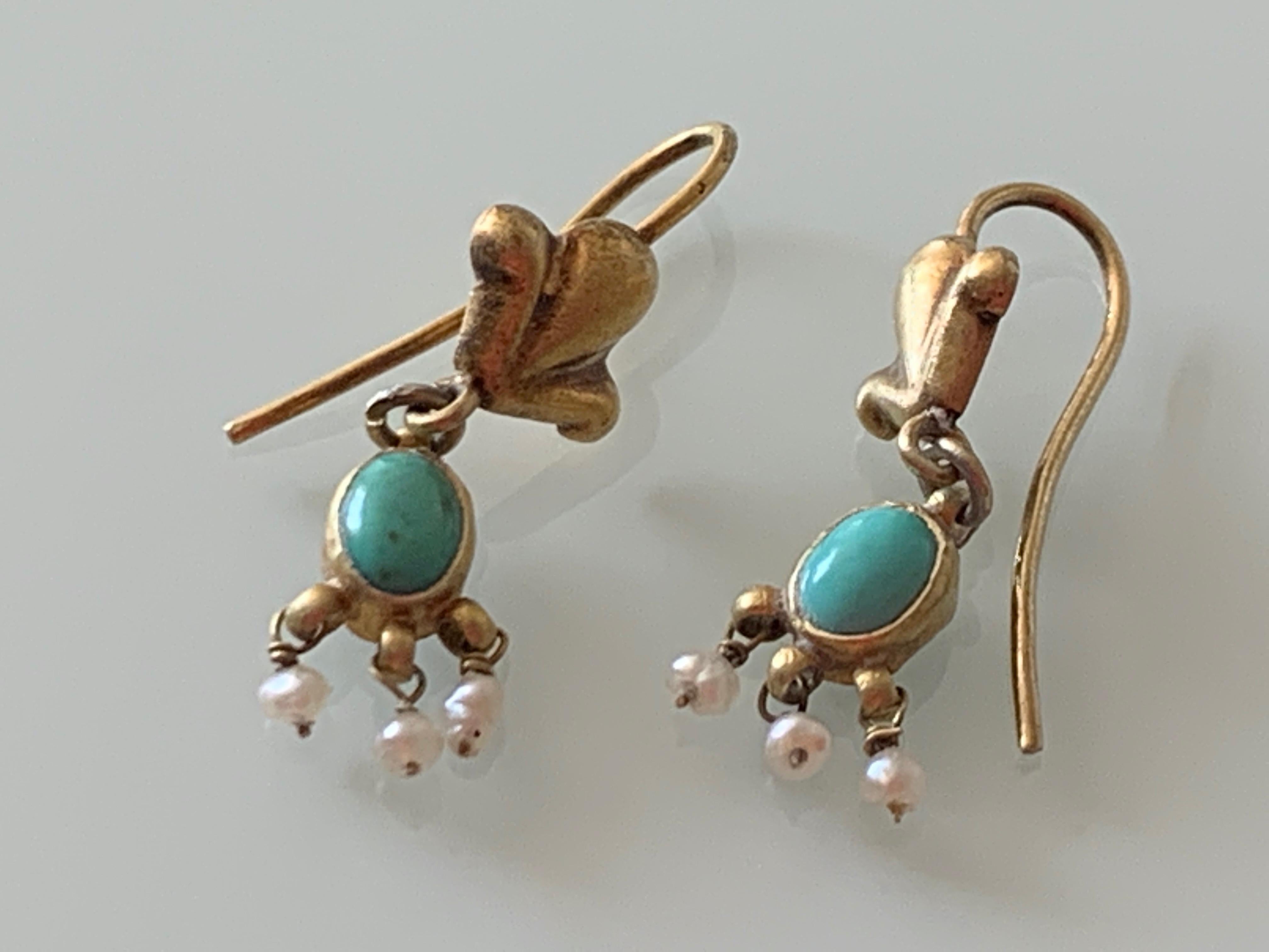 17ct Gold Antike Ohrringe Damen im Angebot