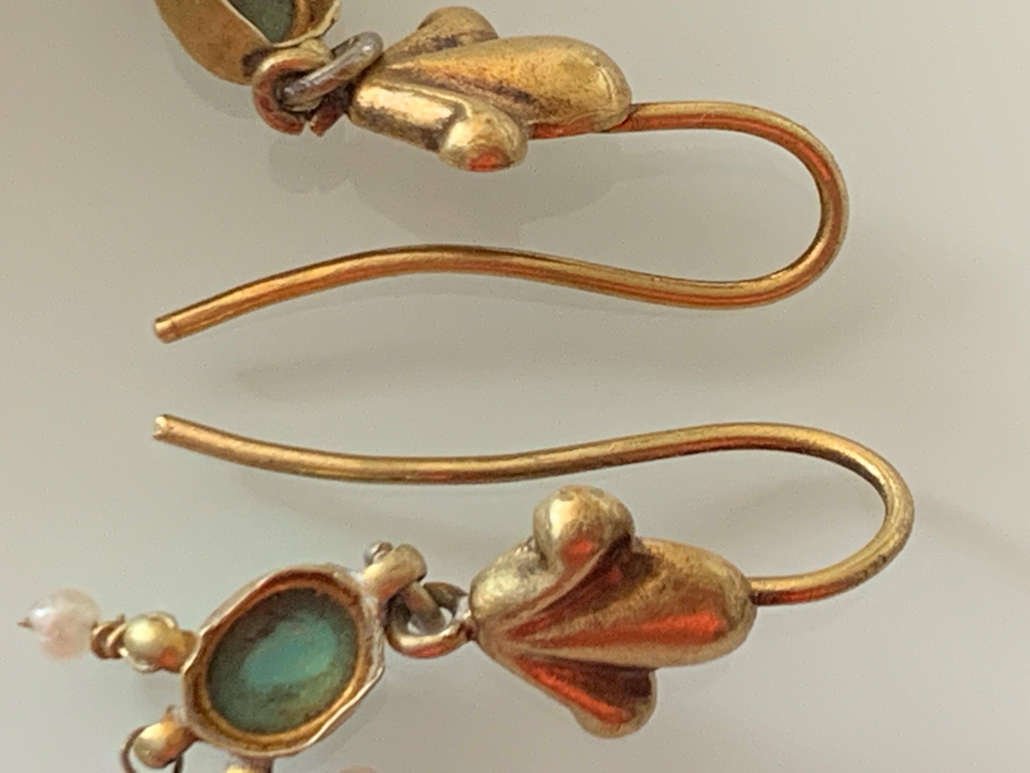 17ct Gold Antike Ohrringe im Angebot 4