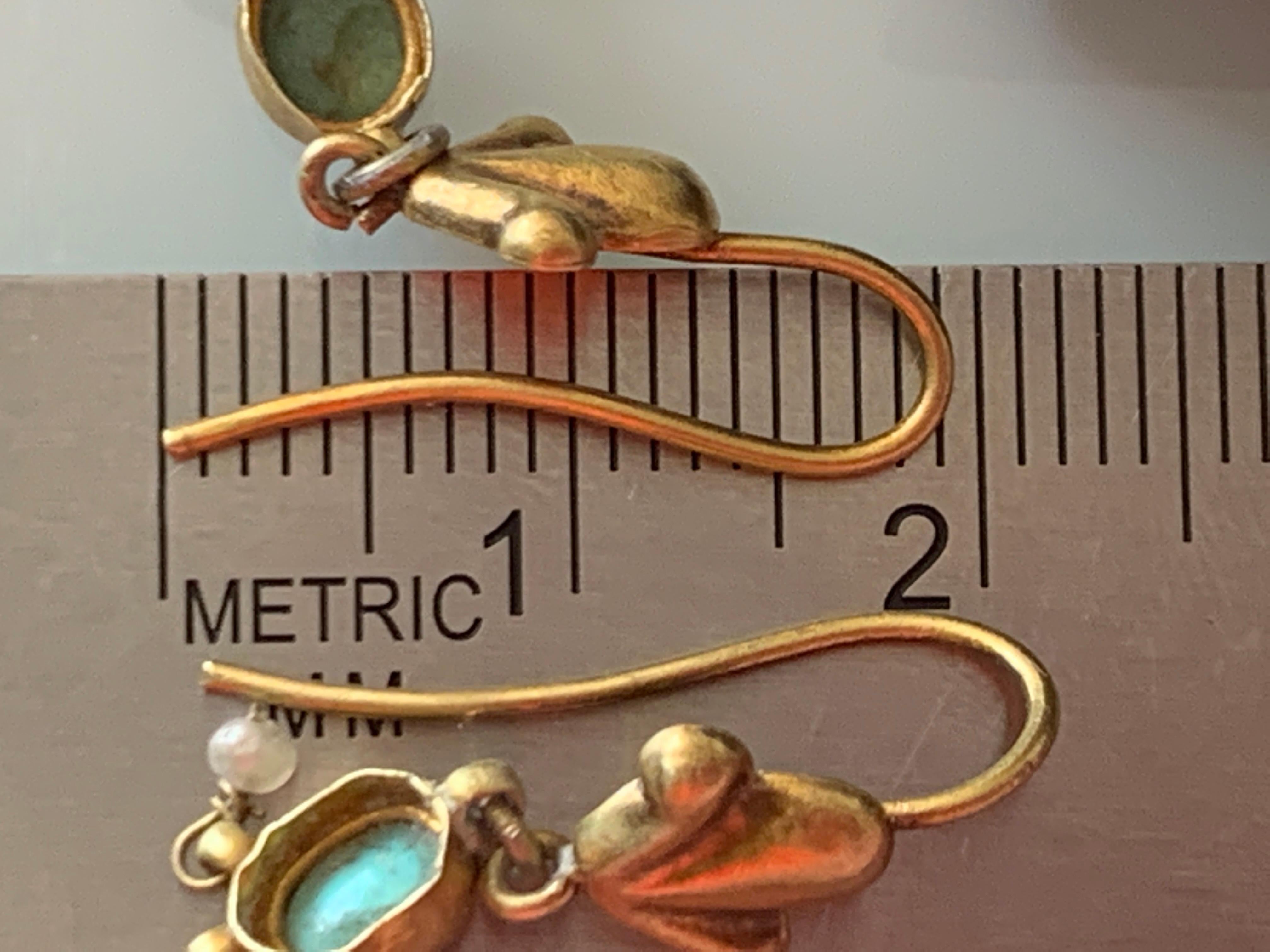 17ct Gold Antique Earrings For Sale 2