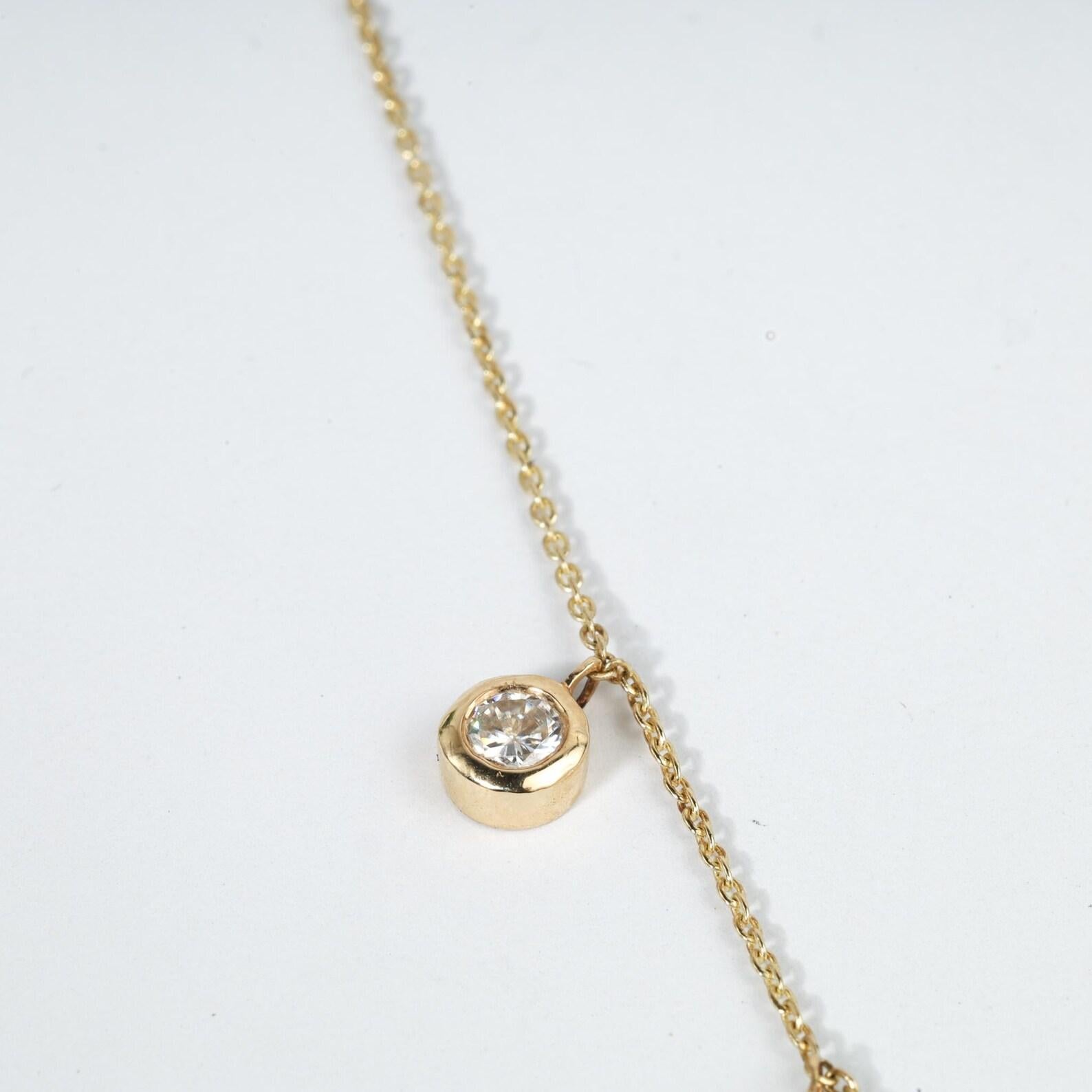 Collana nuziale con diamanti naturali taglio rotondo da 1,7 carati - Oro giallo 18K in vendita 1