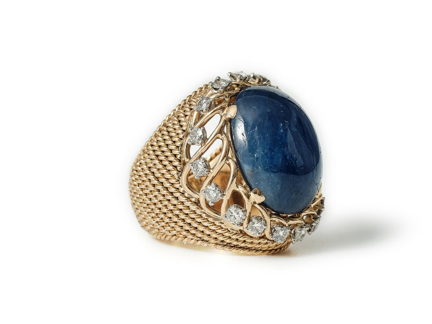 17ct sapphire ring by Sterlé, ca 1960 For Sale 1
